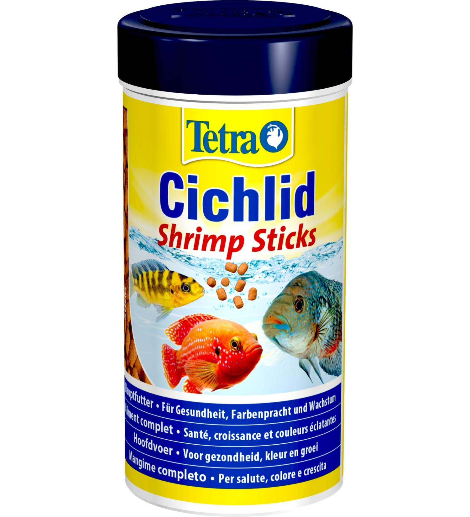 Tetra Cichlid Shrimp Sticks - balanced and full -fledged fish feed for all carnivorous cichlids with a high shrimp content 250 ml can shrimp sticks 250 ml (1 Pack)