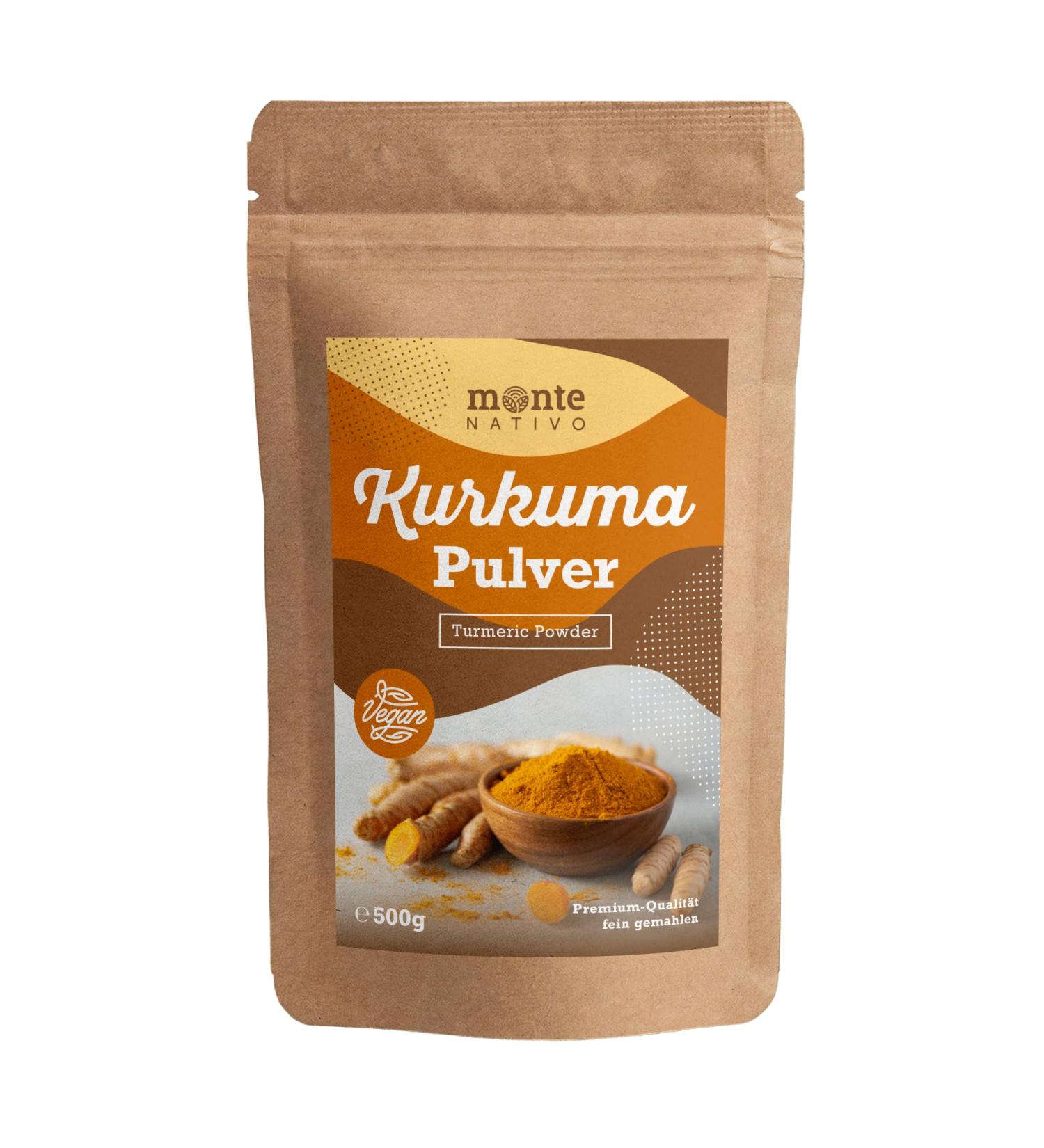 Buy Monte Nativo Turmeric Powder 500g - Ayurvedic Dietary Supplement for Golden Milk - Ground Curcuma from India - International Shipping Available - Buy Online on GoSupps.com