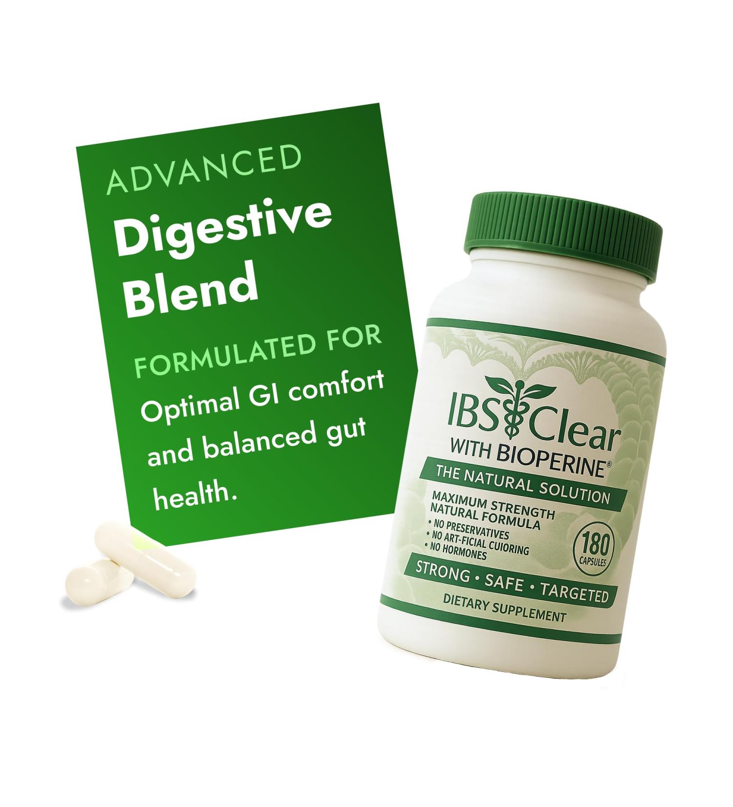 IBS Support - Vitamin D Psyllium Husk Fennel - 180 Capsules - 3 Month Supply 180 Count (Pack of 1) - Buy Online on GoSupps.com