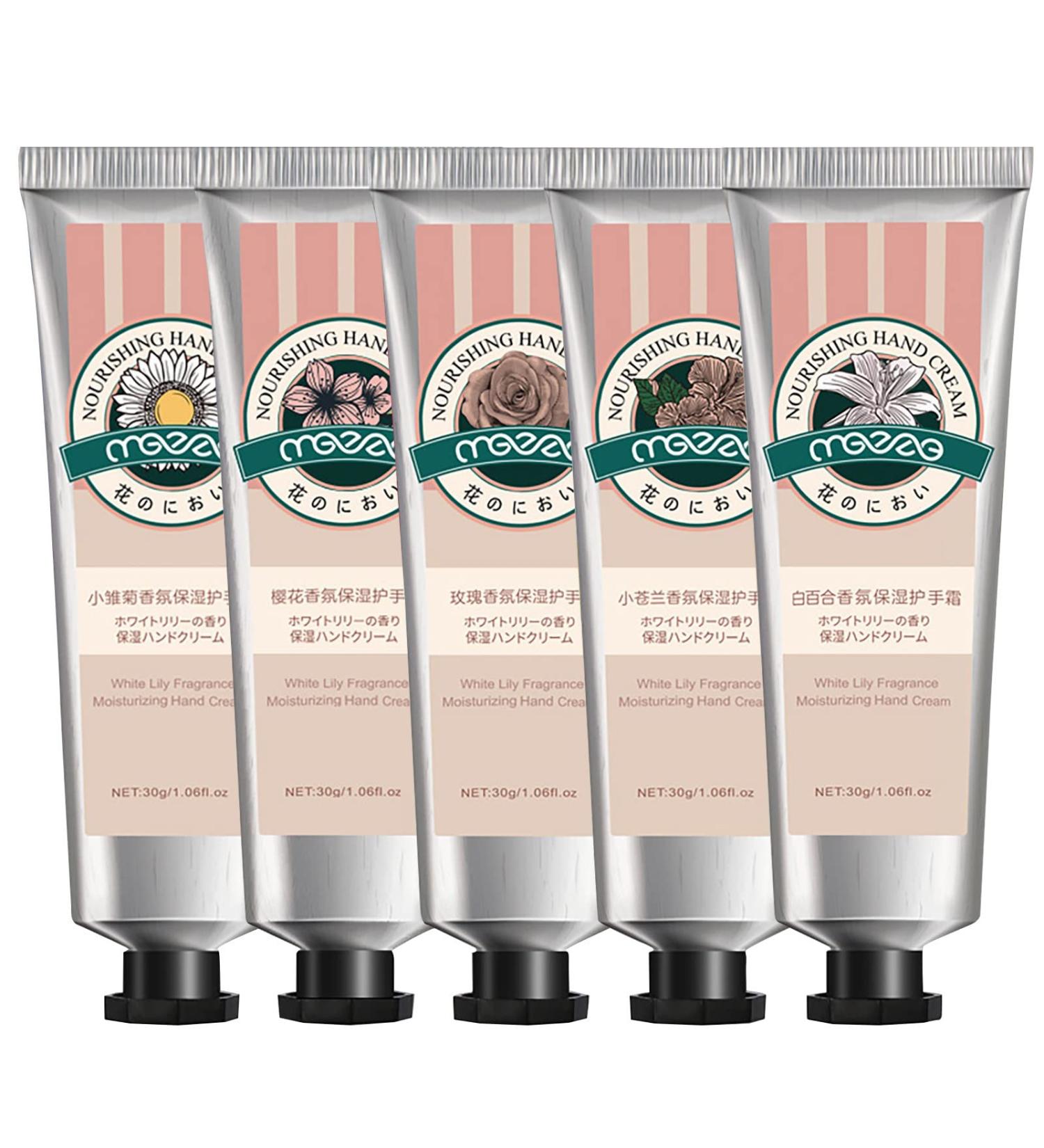 Plant Fragrance Hand Cream Gift Set - 5 Mini Moisturizers for Cracked Hands | Best Hand Care Cream | Hydrating 1g Each - Buy Online on GoSupps.com