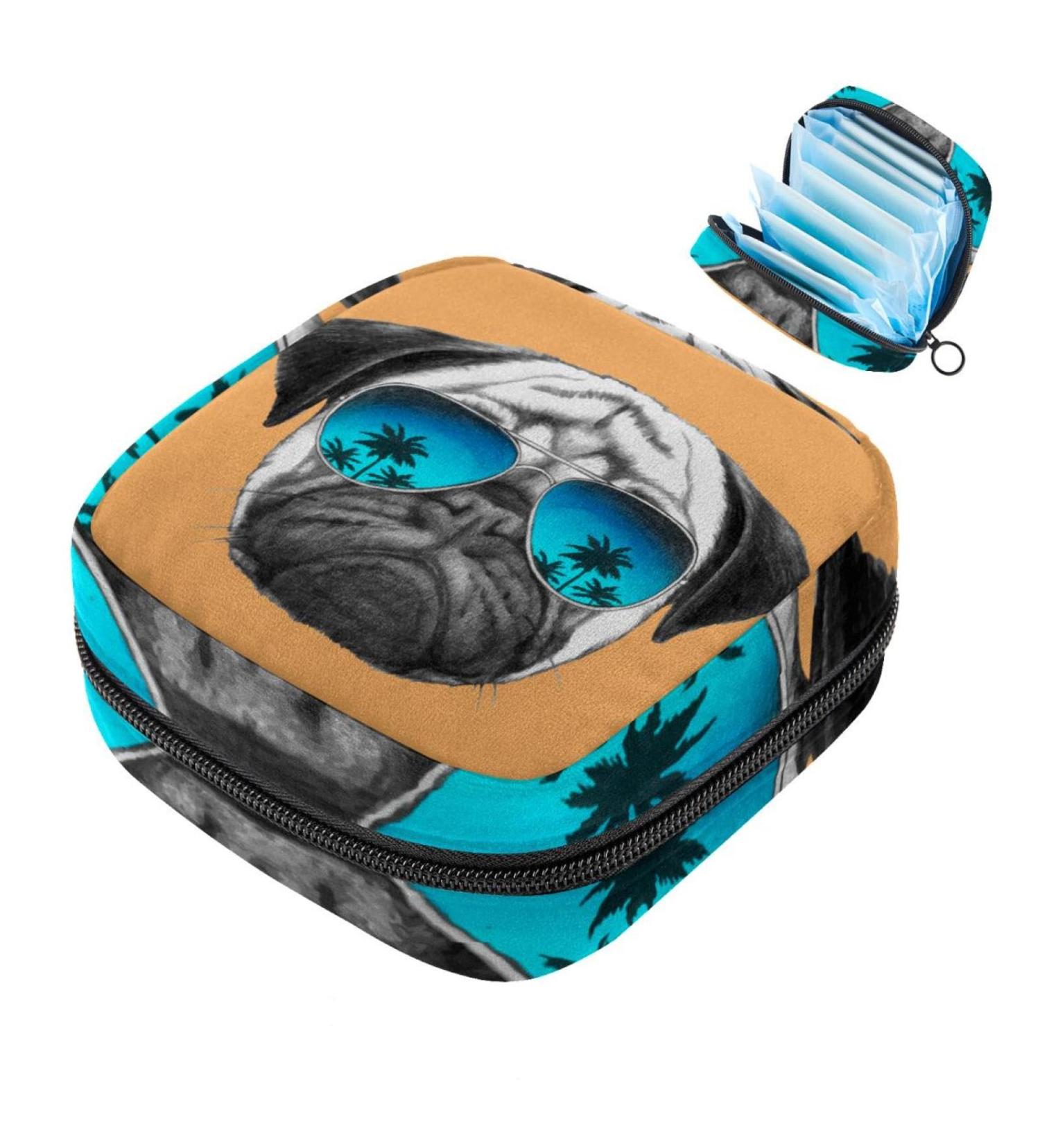 Shop Javenproeqt Portable Women's Binding Bags & Menstrual Cup Bags for Teens | Stylish & Functional Accessories for First Periods | Cool Pug & Dog Beach Designs - Buy Online on GoSupps.com