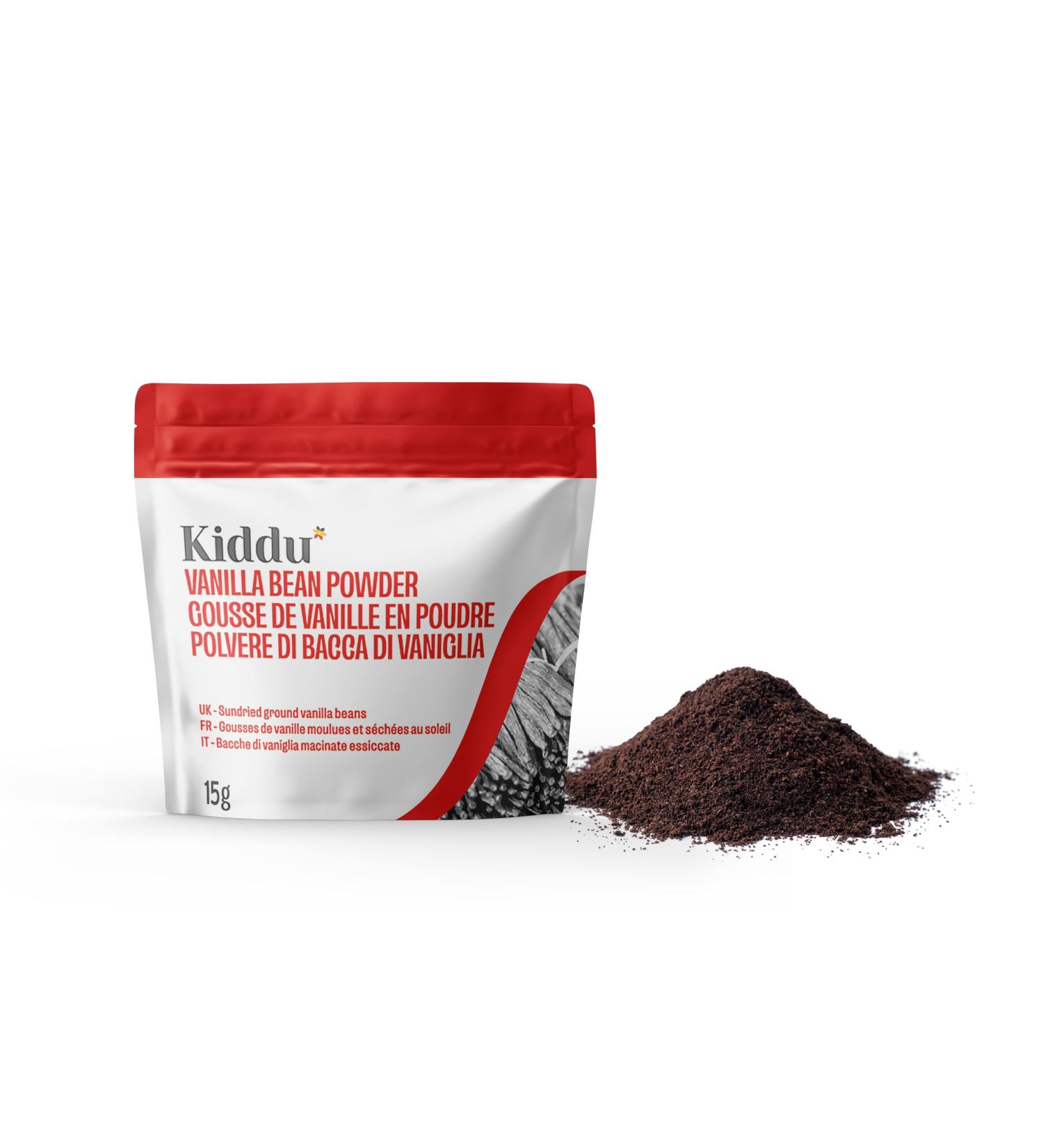 Kiddu - 15g de poudre de vanille 100 % pur dosettes de vanille moulues pour la cuisson