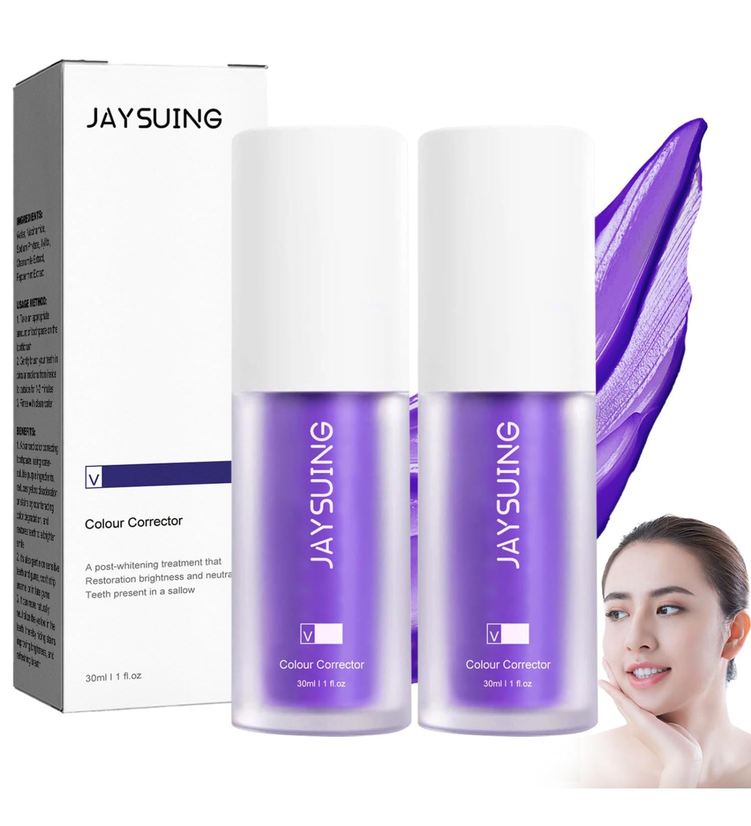 Buy Teeth Whitening Toothpaste Set - 2 PCS Purple Serum for White Teeth & Color Correct | HeroSmile Whitening Booster - Buy Online on GoSupps.com