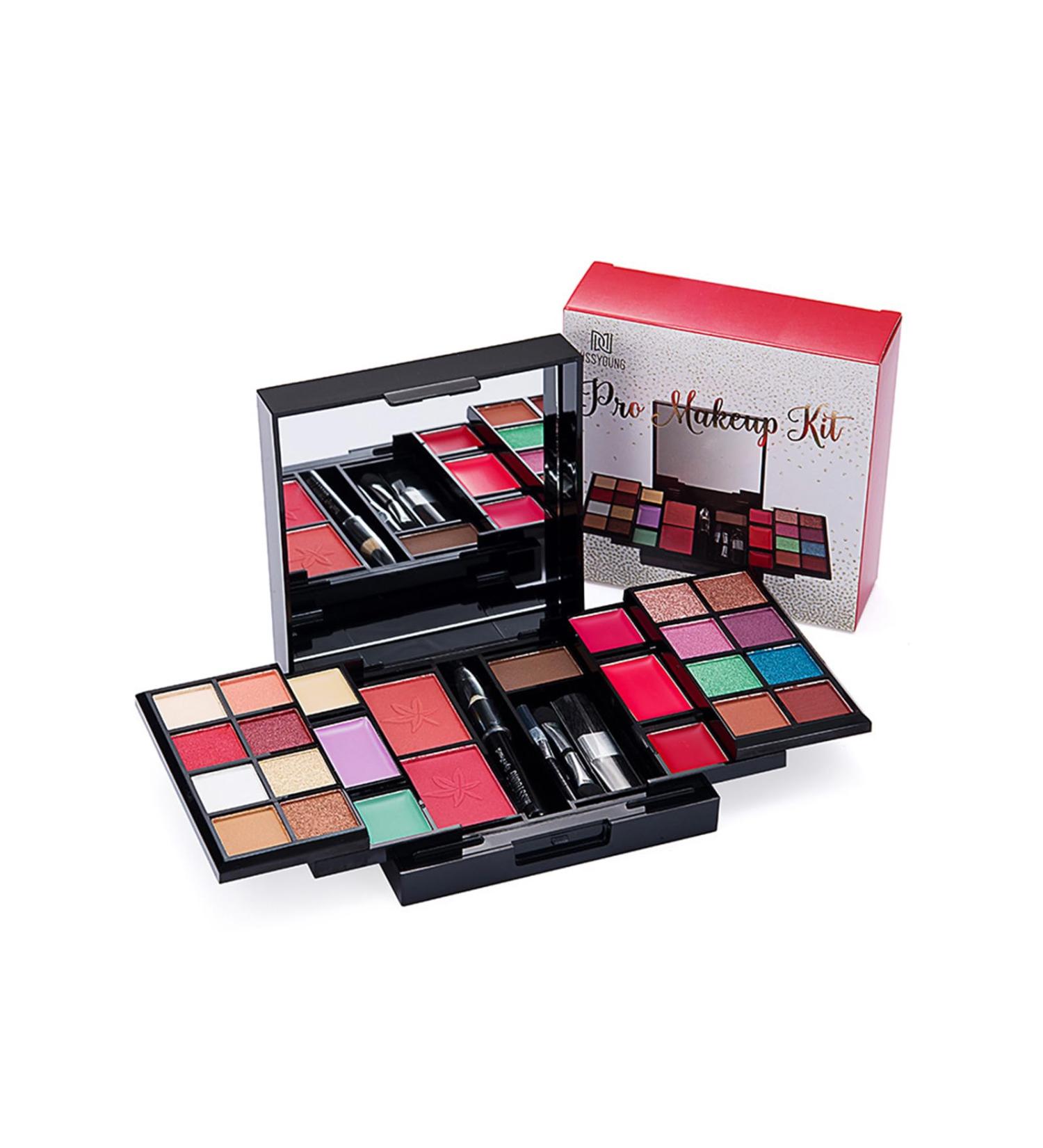 RoseFlower Mini Fold Out Cosmetic Palette 25-color Eyeshadow Blush Eyebrow Powder Set - All in One Pro Makeup Box, Portable Xmas Gift for Girls - Buy Online on GoSupps.com