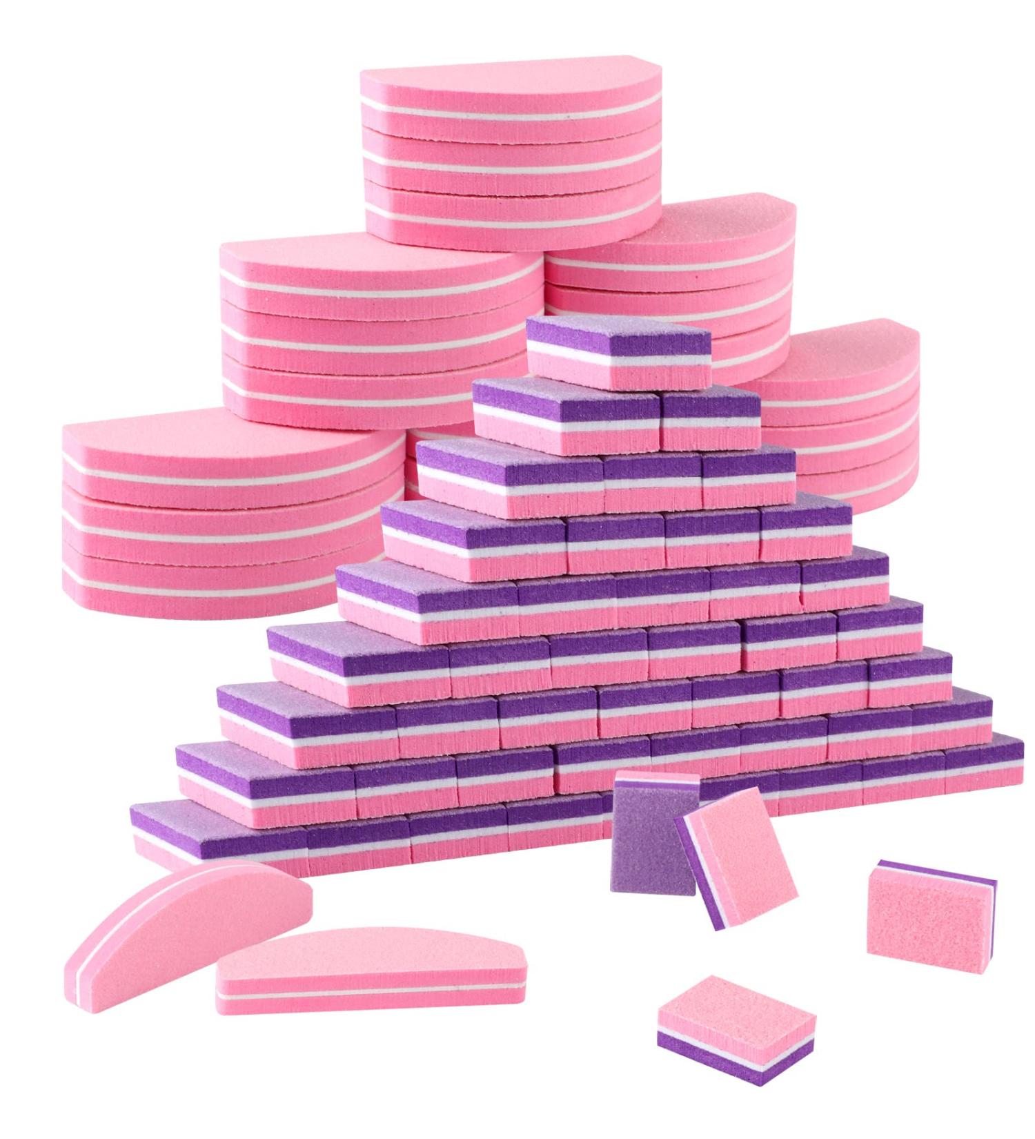 70 Count Mini Nail Buffer Block | 100/180 Grit Arc Shape Buffers for Acrylic Nails Manicure Tools - Buy Online on GoSupps.com