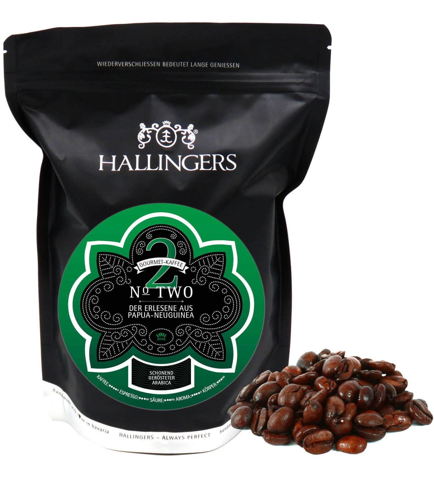 Hallingers No. Two Gourmet Coffee | Papua New Guinea Long-Term Roasted 500g | Perfect Gift for Mother's Day Father's Day & New Year Celebrations - Buy Online on GoSupps.com