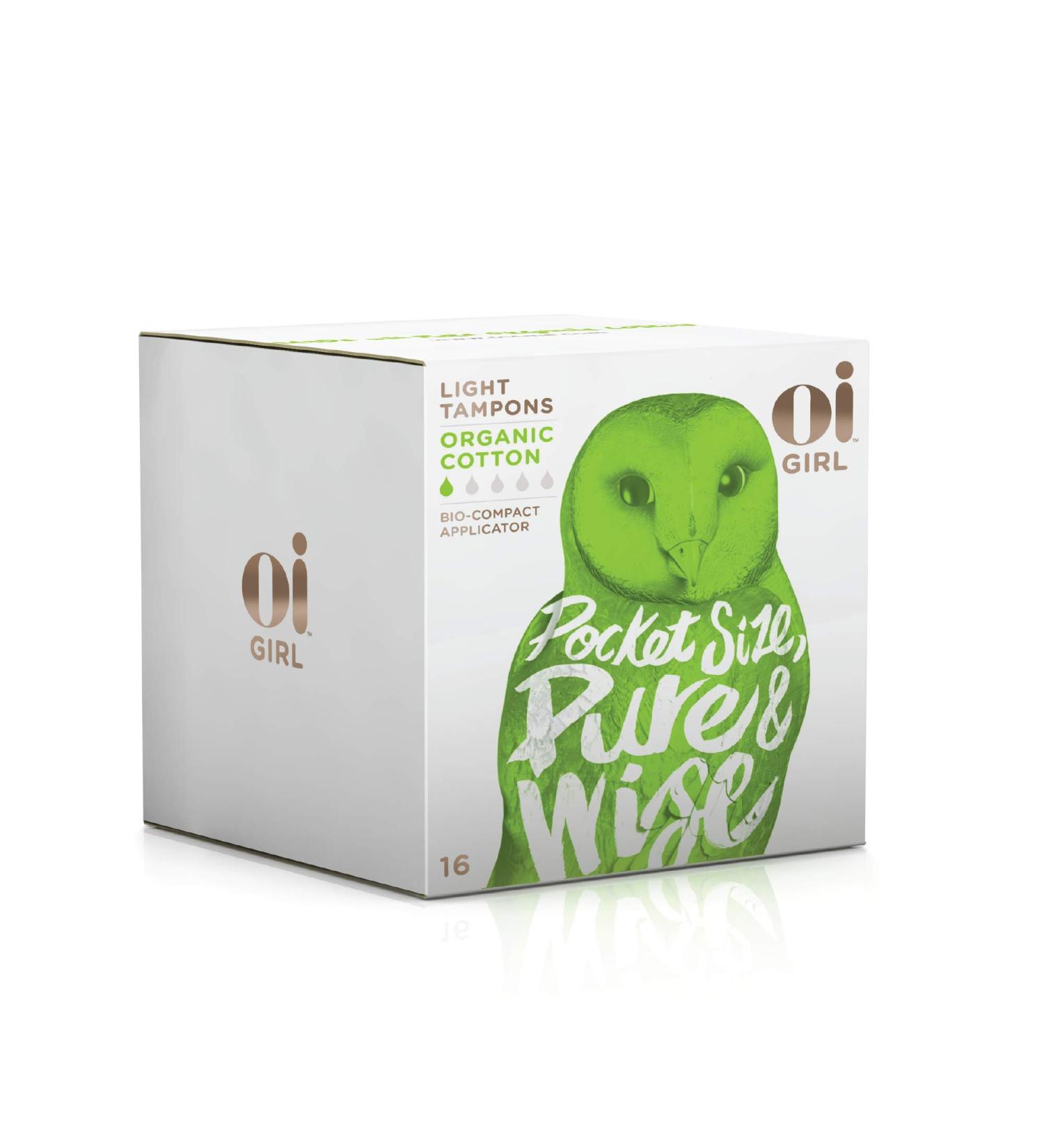 Oi Girl Organic Cotton Tampons - Box of 16 Light Tampons with BioCompact Applicator - Buy Online on GoSupps.com