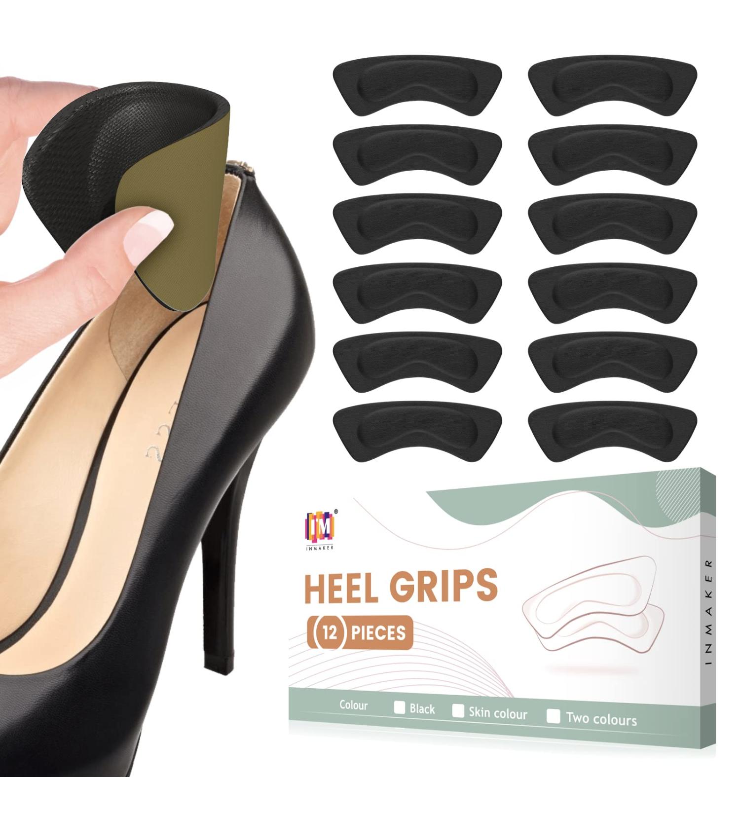 Inmaker Heel Cushions - Thickening Heel Pillows for Men Women & Children | 12-Piece Black Heel Support for All Shoe Types - Buy Online on GoSupps.com