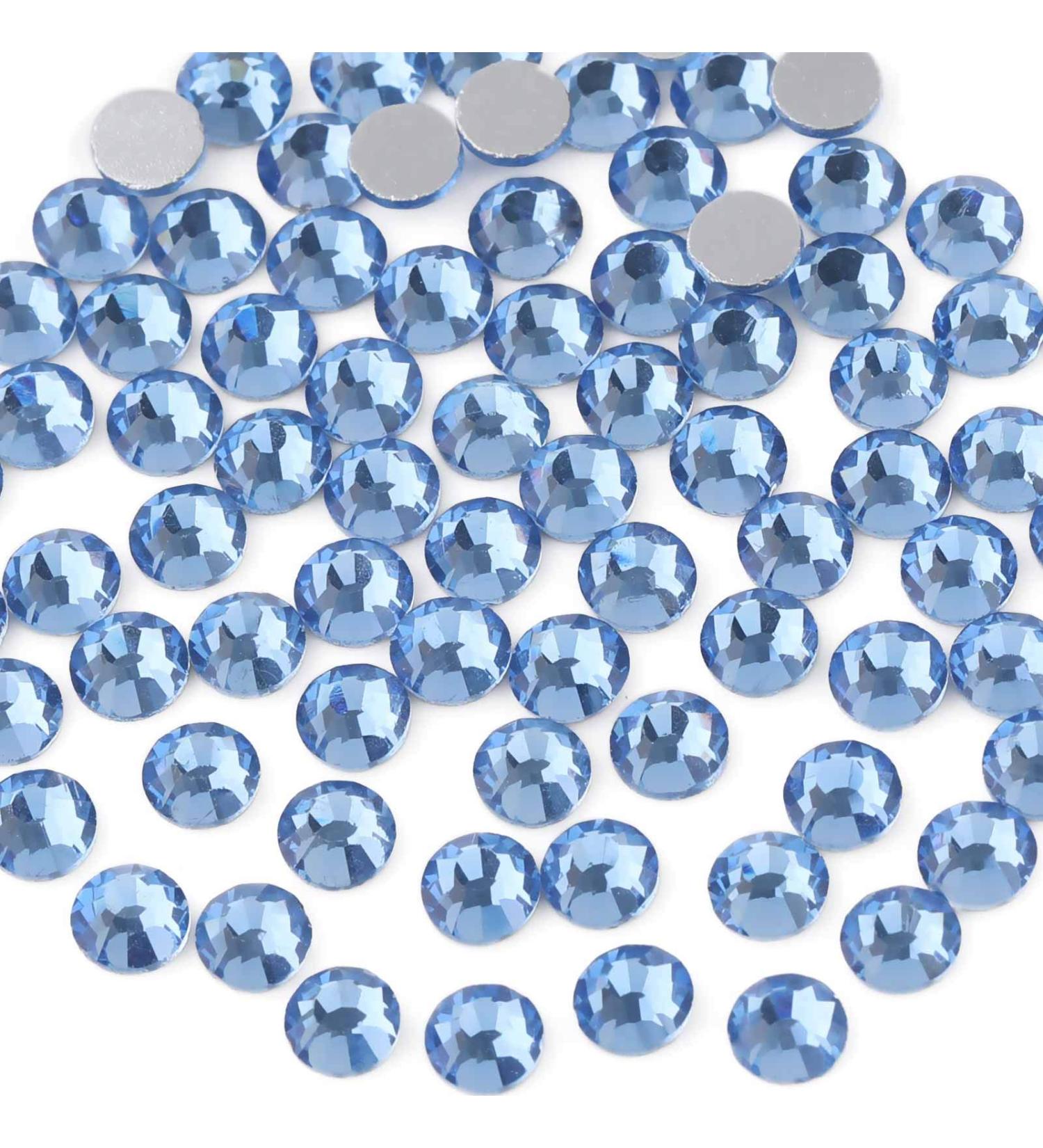 Beadsland 288 PCS Flat Back Rhinestones - Light Blue Nail Crystals (SS30 6.4-6.6mm) for Stunning Nail Art | International Shipping Available - Buy Online on GoSupps.com