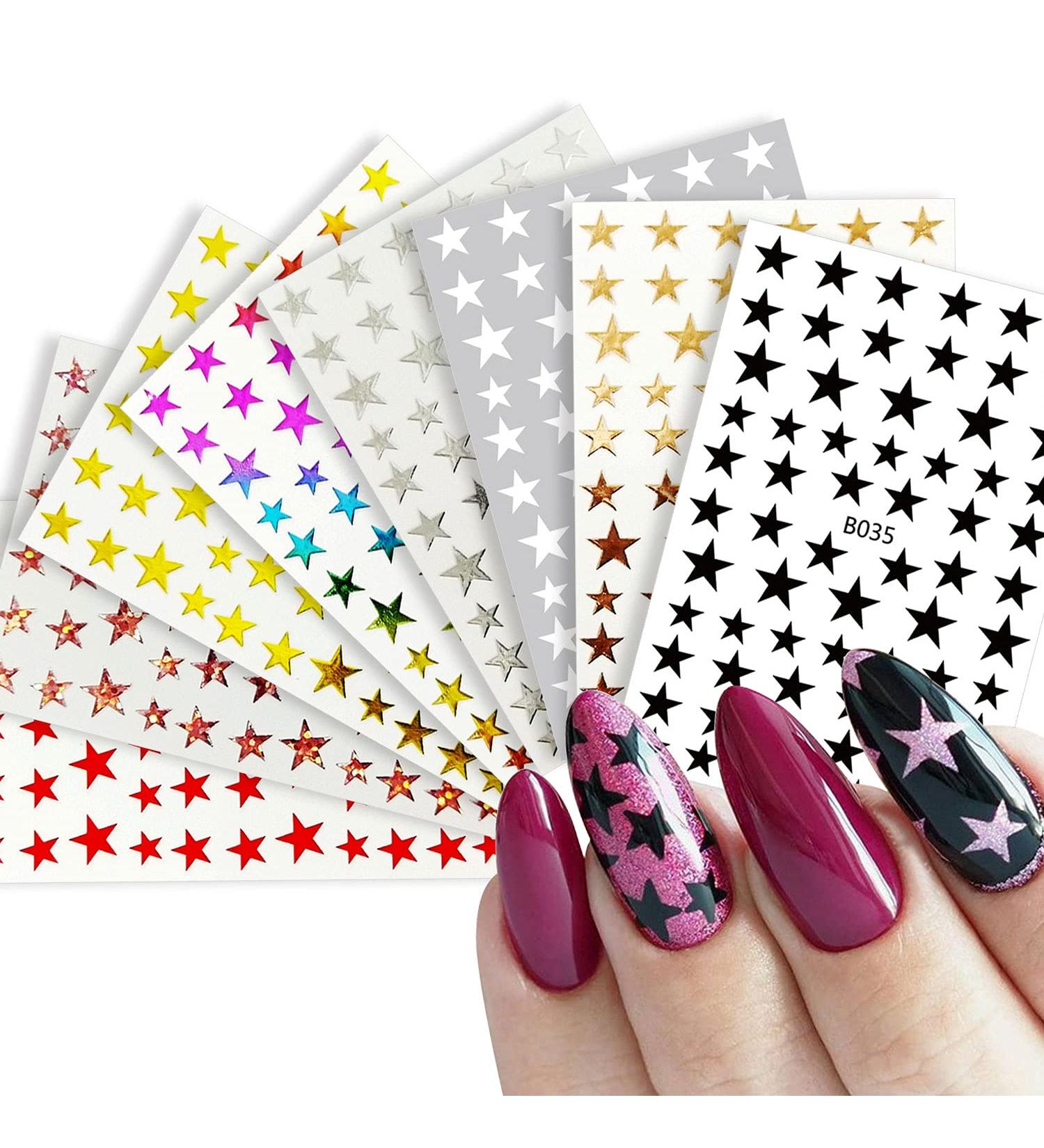 3D Self-Adhesive Star Nail Art Stickers Decals - Manicure Accessories - Buy Online on GoSupps.com