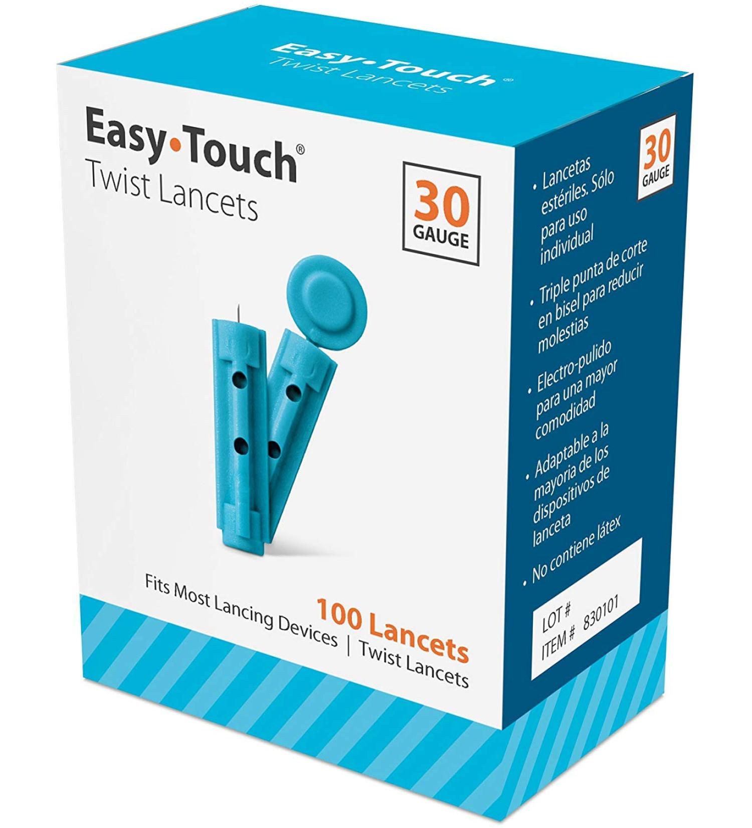 Easy Touch 30 Gauge Twist Lancets 200 Count - Premium Quality Lancets for Easy and Painless Blood Testing - Buy Online on GoSupps.com