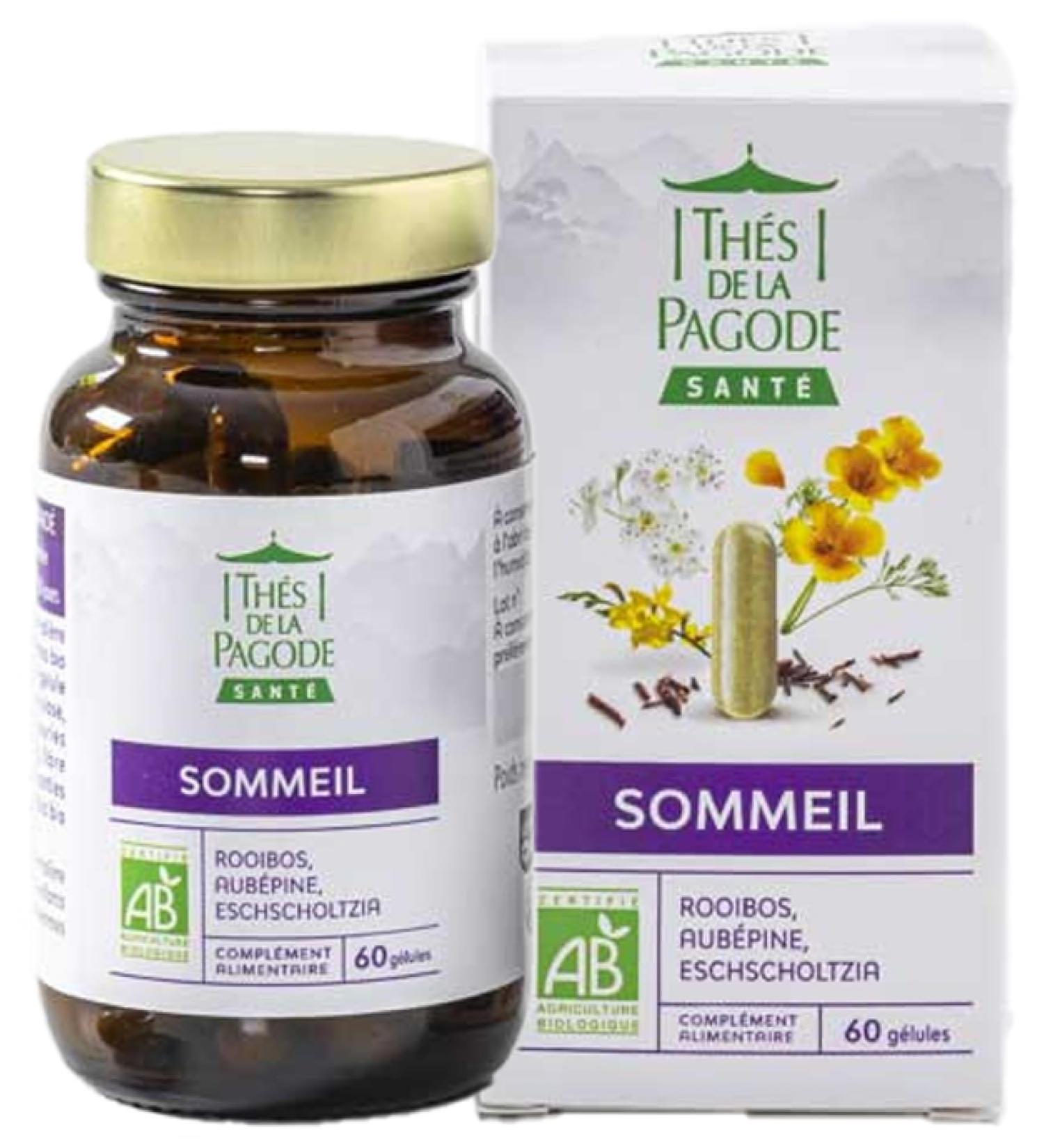 Teas from the Pagoda - Sleep Supplement - Organic Rooibos Extract Organic Hawthorn Eschscholtzia - 60 Certified Organic Vegetable Capsules 1 Month Program