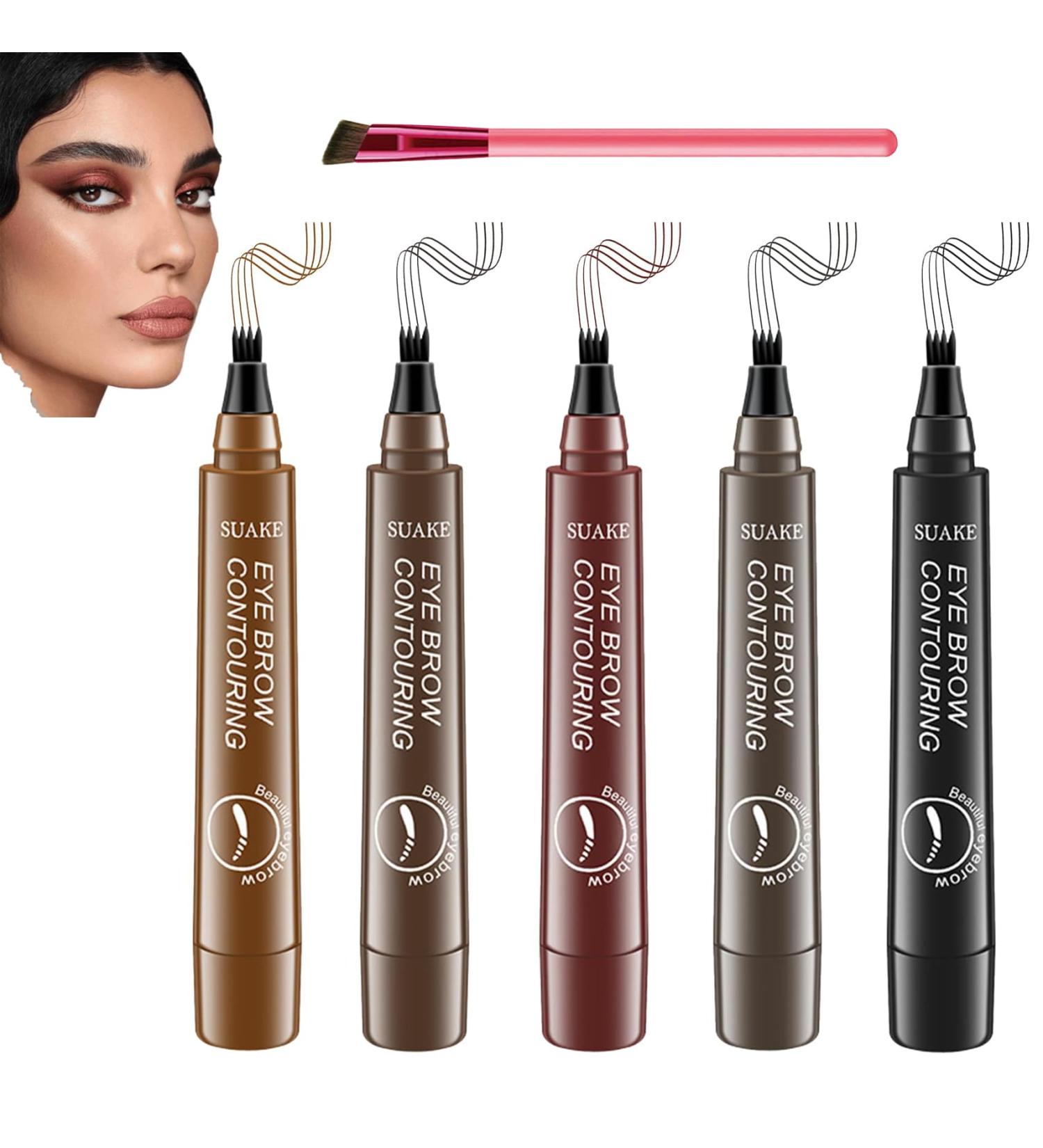 Suake Eyebrow Contouring Pen ChordBeaux 4 Tipped Precision Brow Pen Waterproof Sweat-proof and Non-smudging Four-pronged Eyebrow Pencil (5PCS) - Buy Online on GoSupps.com