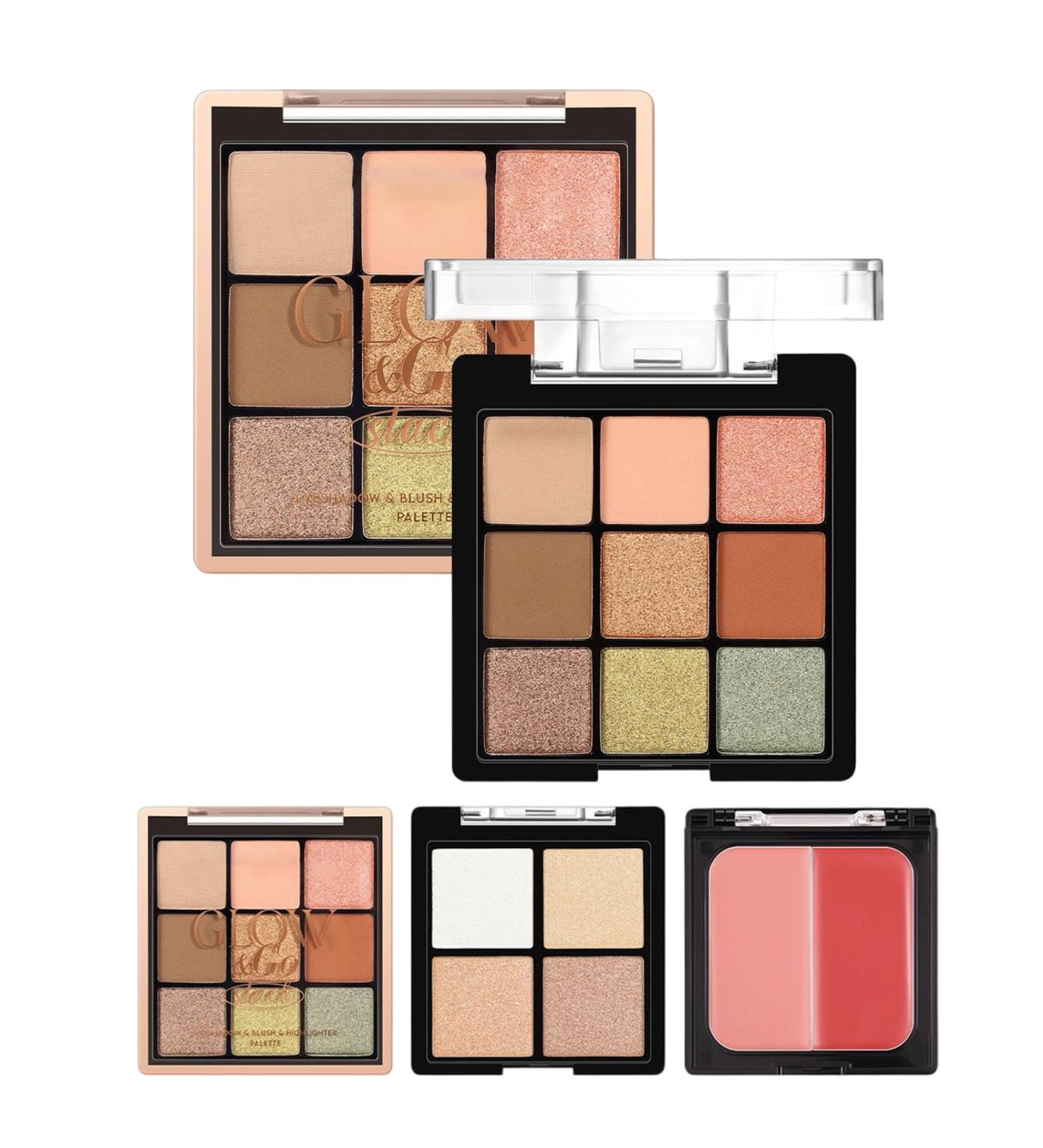 Pallet of eye shadows and illuminator satin shades and matte colors for women multifunctional cosmetic kit with FEDs in eyelids illuminateUWR Ideal for travel 02 - Buy Online on GoSupps.com
