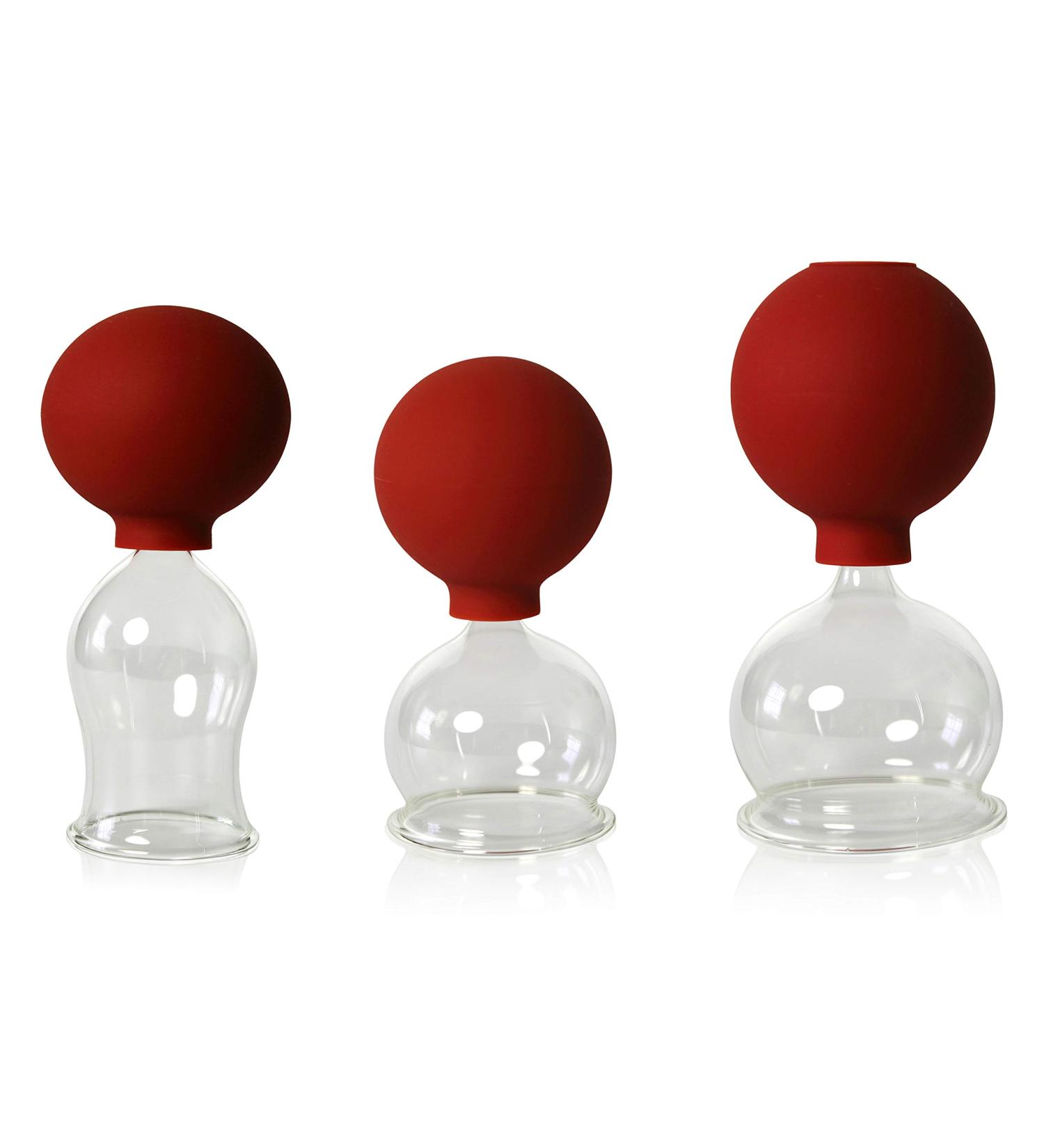 Shop Lauschaer Glass 3 Cup Set | 40-50-60mm Professional Cupping - Hand-Blown & Medical Quality - Buy Online on GoSupps.com