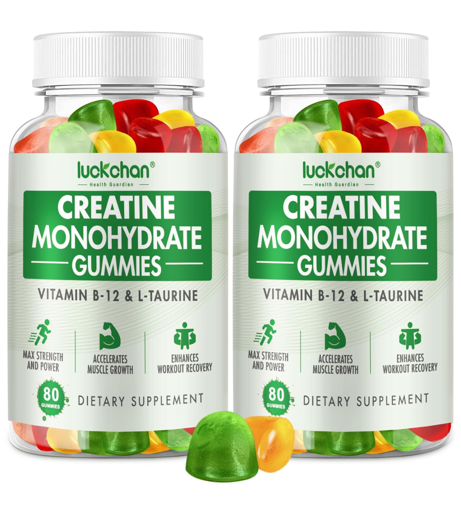 Creatine Monohydrate Gummies 5g - Creatine for Women & Men - Pre Workout Supplement for Muscle Strength, Muscle Builder, Energy Boost Low Sugar Chewable Creatine Gummies 160 Count - Buy Online on GoSupps.com