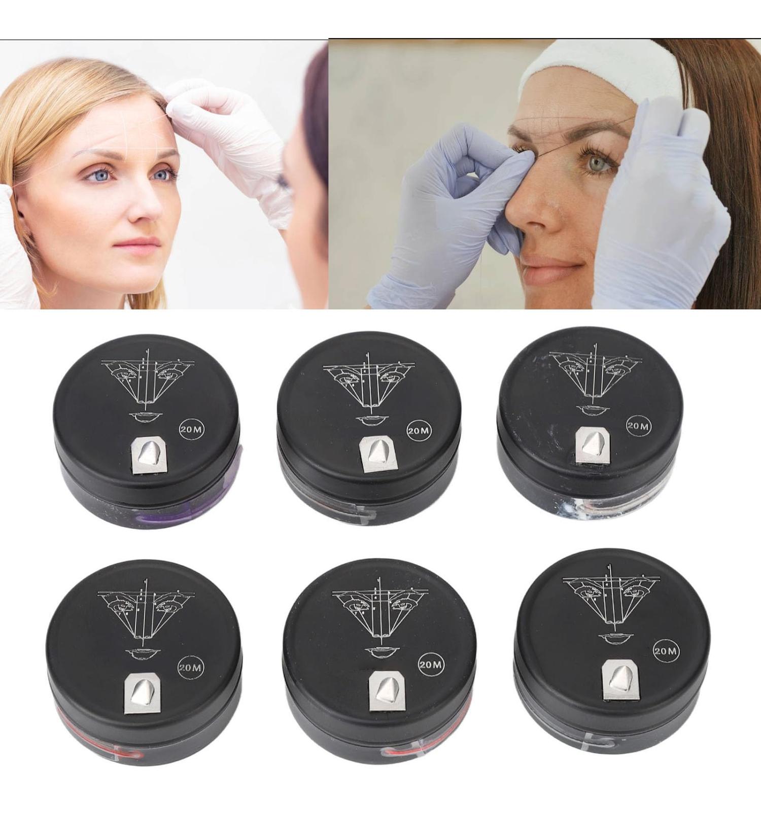 Permanent Eyebrow Mapping String Eyebrow Mapping String Pre Inked Brow Mapping String Eyebrow Mapping String for Microblading Eyebrow Thread Makeup Tool 65.6ft 6 Colors - Buy Online on GoSupps.com