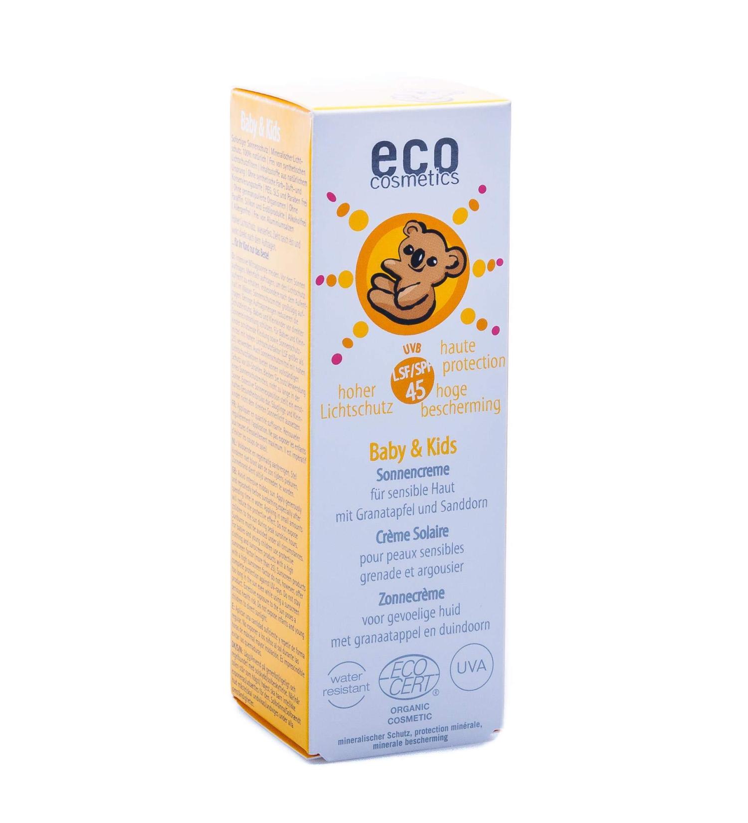 Eco-Friendly Baby Sunscreen LSF45 - Waterproof Vegan 50ml Natural Cosmetics for Face & Body - Buy Online on GoSupps.com