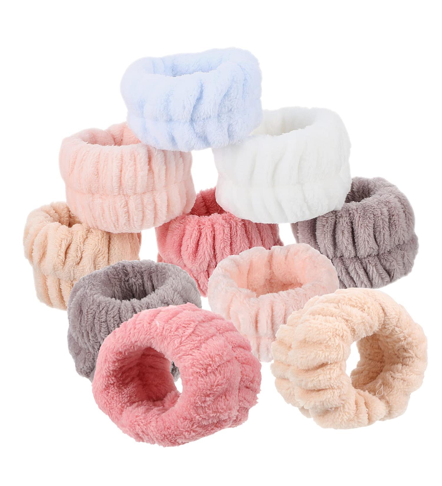 FRCOLOR 12pi ces Lot de Bracelets pour Lavage de Visage lastiques pour Femmes Emp chant Les claboussures Manchettes Simples pour Soin de Peau et Spa - Buy Online on GoSupps.com