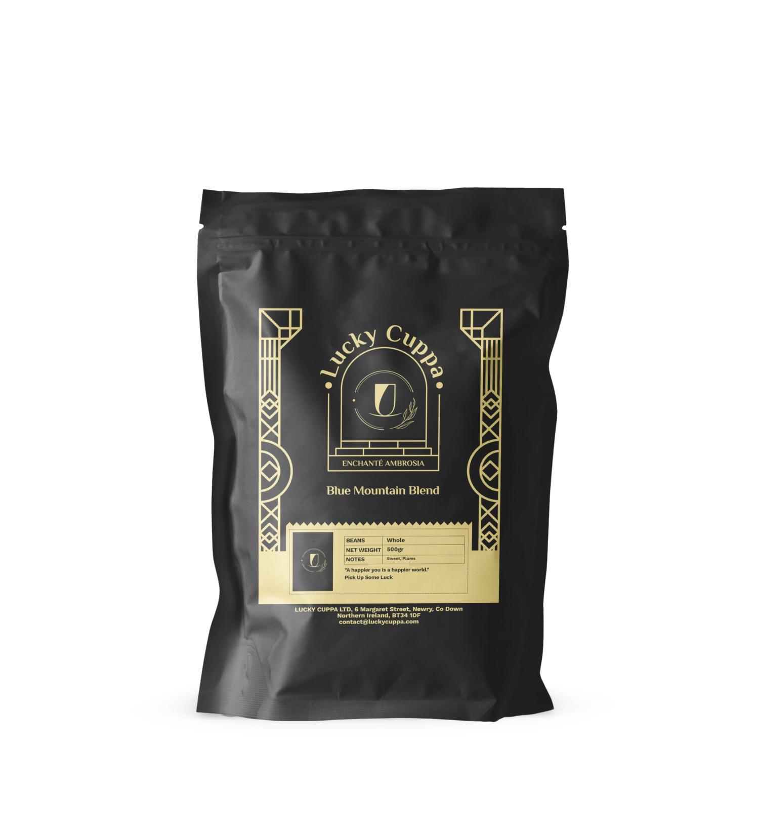 Lucky Cuppa Blue Mountain Coffee Beans Blend - Specialty Coffee Beans - Light Roast Whole Coffee Beans - Quality Coffee Gifts for Coffee Lovers - 500g Bag - Buy Online on GoSupps.com