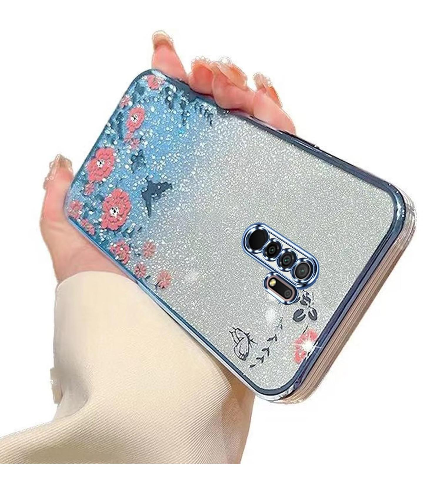 Tivenfezk Nadoli Glitter Diamond Case for Xiaomi Redmi 9 - Sparkle Flower Butterfly Soft Silicone Cover - Shiny Rhinestone Protective Frame - Buy Online on GoSupps.com