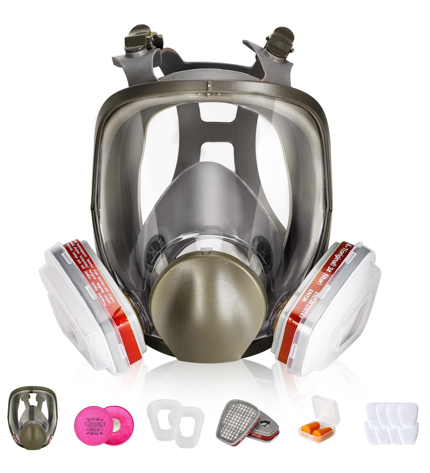 Full Face Respirator Mask - Organic Vapor Gas Mask for Painting Sanding Welding Polishing Perfect for Cutting Paint Work - Buy Online on GoSupps.com