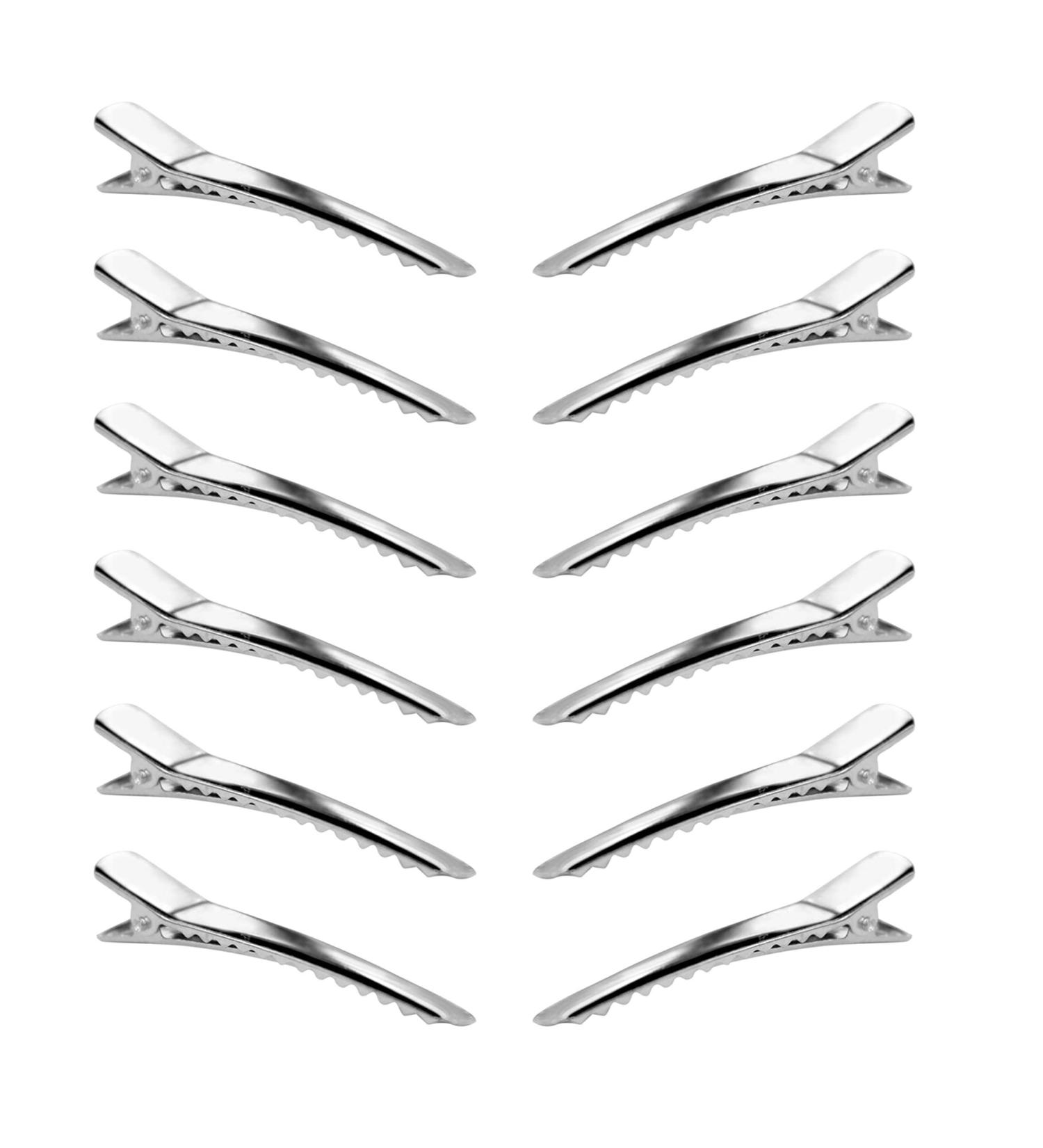 Adorox 100 Piece 2.5 Inch Silver Alligator Hair Clips - Salon Quality Accessories - Buy Online on GoSupps.com