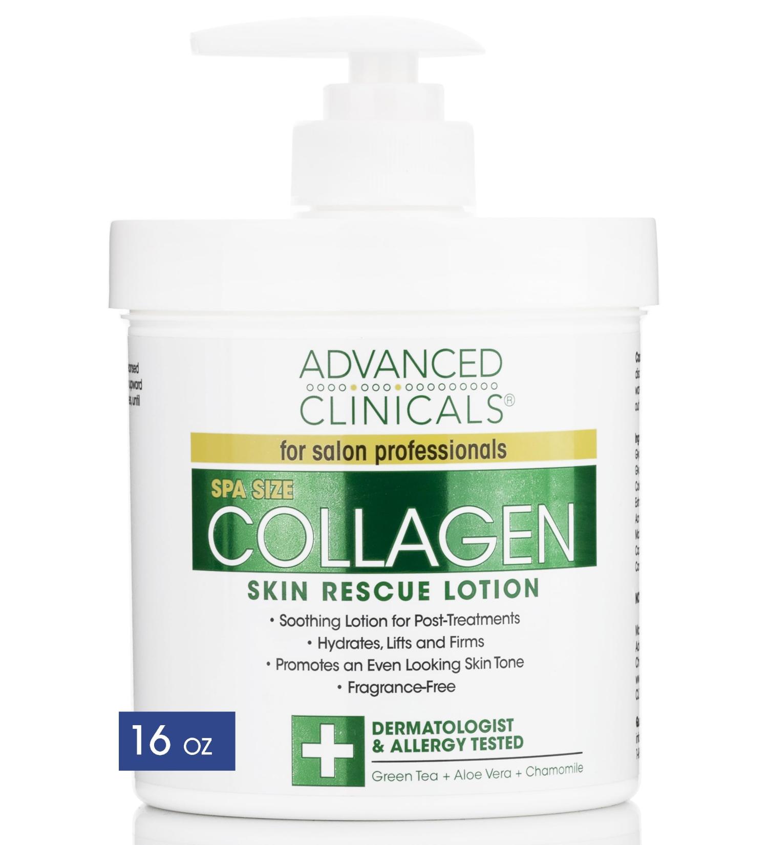Buy Advanced Clinicals Collagen Skin Rescue Lotion - 16oz | Hydrate Moisturize & Firm Skin - Ideal for Dry Skin - International Shipping Available - Buy Online on GoSupps.com