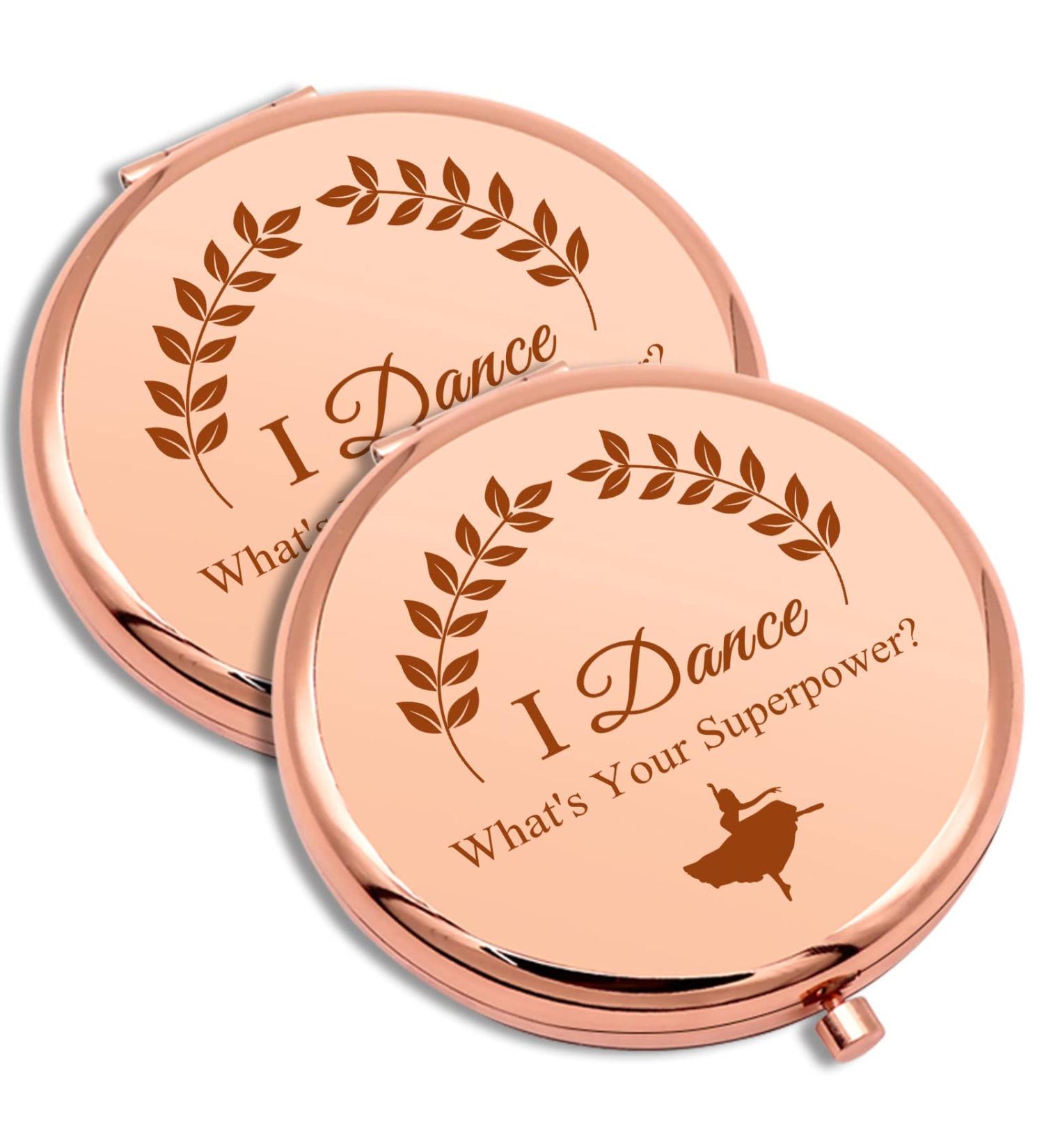 Dancing Girl Travel Makeup Mirror Set - Perfect Gift for Dance Lovers & Teachers | Compact Mirror for Recitals, Ballet, Birthdays & Music Festivals | 2 PCS - Buy Online on GoSupps.com