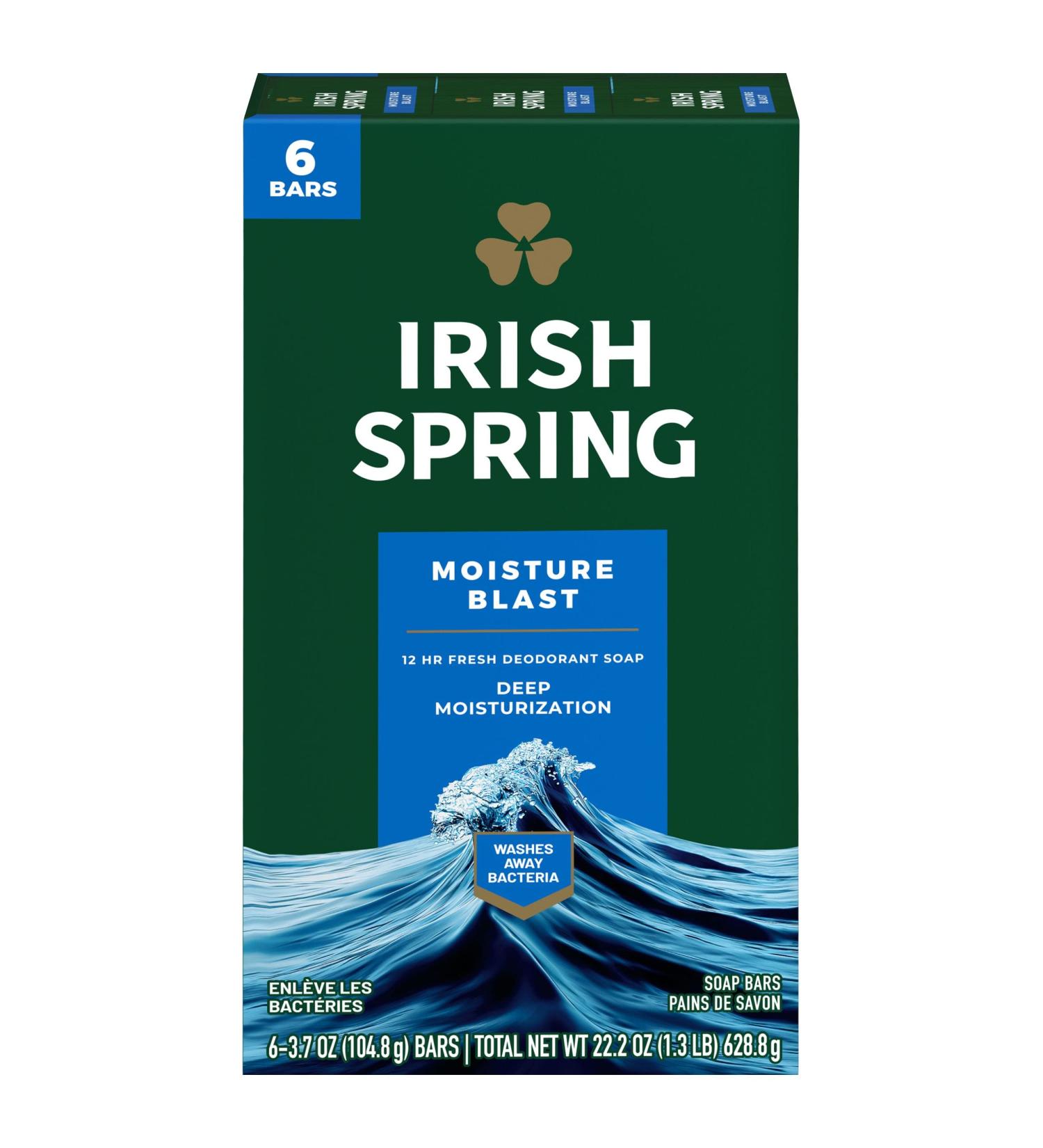 Irish Spring Moisture Blast Deodorant Soap with Hydrobeads - Shop Now - Buy Online on GoSupps.com