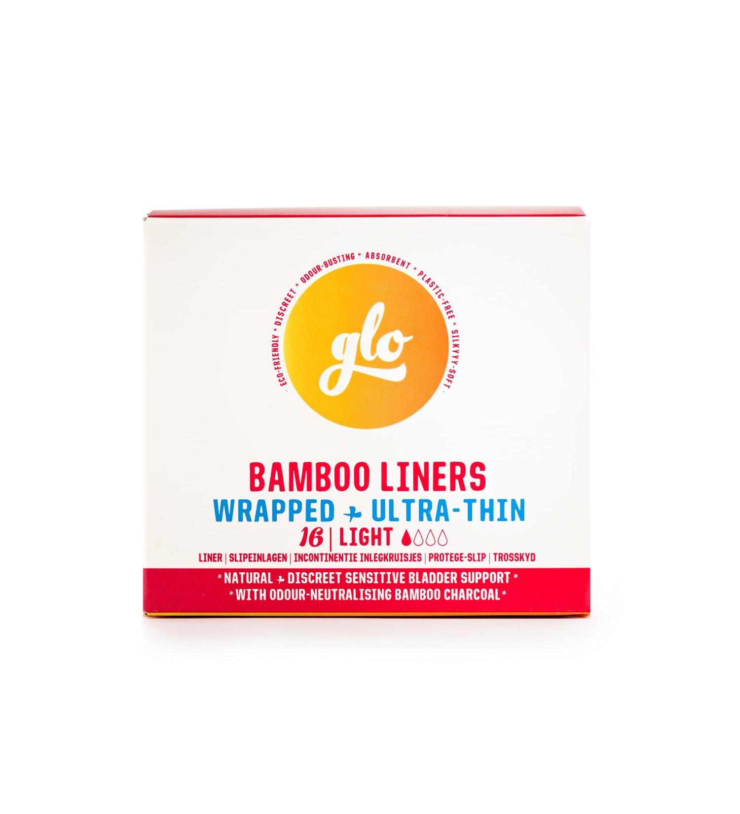 Glo Organic Bamboo Incontinence Liners - Biodegradable & Plastic Free - 16 Count - Buy Online on GoSupps.com