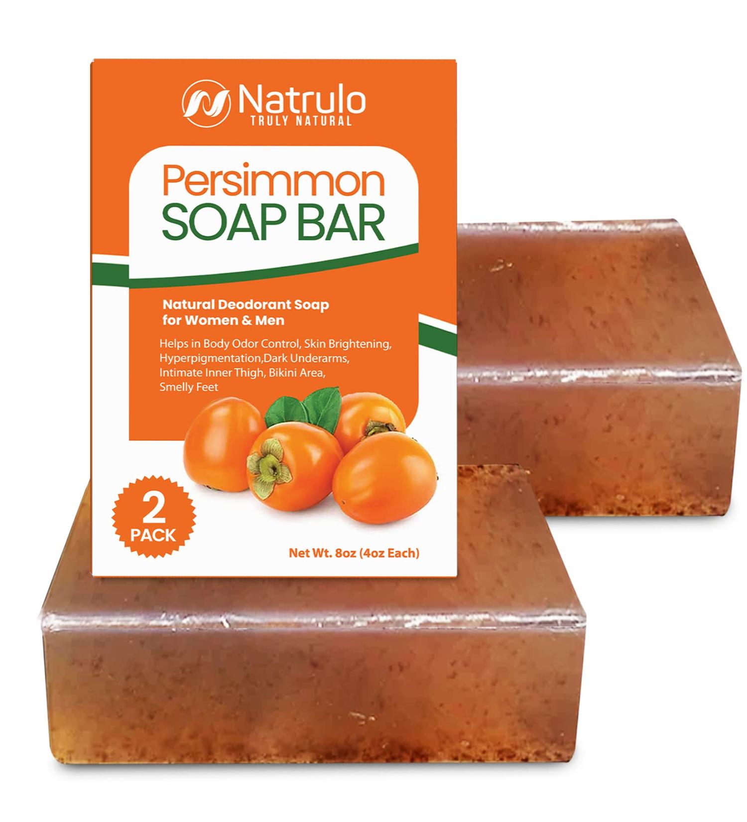 Persimmon Soap Bar for Body Odor Control & Brightening | Deodorizing Body Wash with Japanese Persimmon & Green Tea Extract | Eliminates Nonenal Odor, Hyperpigmentation, Dark Underarms - Buy Online on GoSupps.com