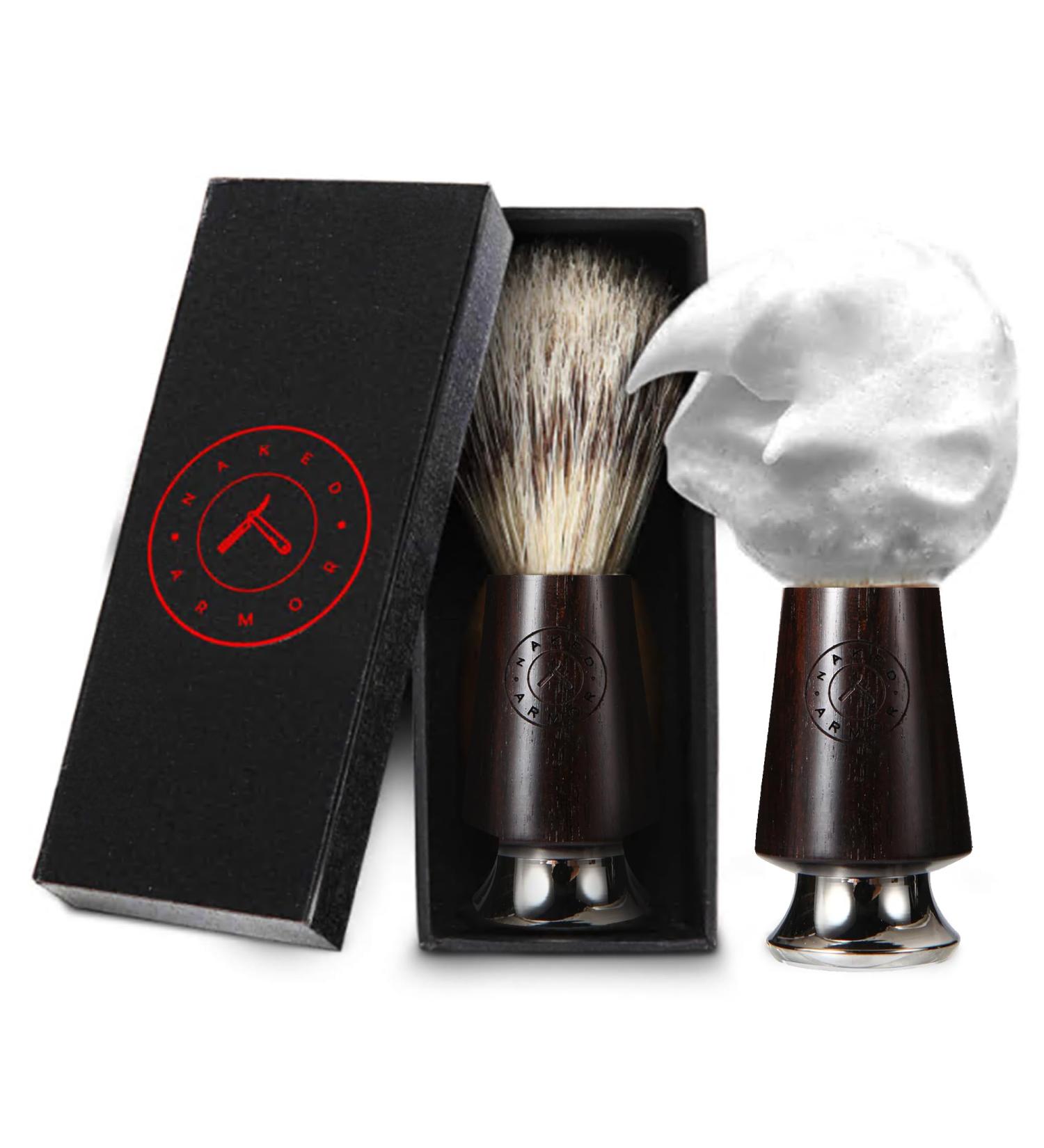Futura Synthetic Badger Hair Shaving Brush - Handmade Ebony Thick Lather & Exfoliating Stiff Bristles for the Perfect Shave - Pre-Shave & Barber Approved - Buy Online on GoSupps.com