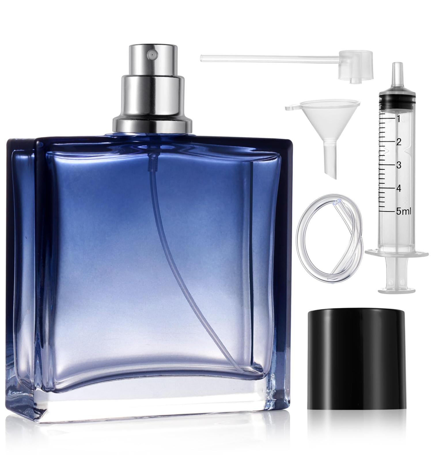 Nadinsta 100ml Empty Glass Perfume Atomiser Refillable Gradient Blue Refillable Perfume Travel Bottle Portable Travel Perfume Glass Spray Bottle With Funnel For Perfume Replacement Travel Gift - Buy Online on GoSupps.com