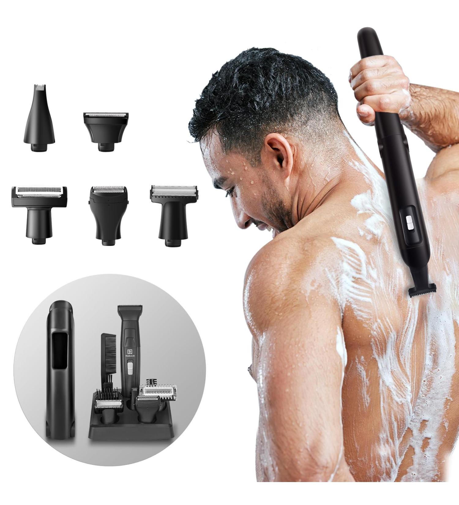 NUBACK 5-in-1 Back Shaver for Men | Electric Body Hair Trimmer with Long Handle | Rechargeable & Travel-Friendly Self-Service Shaver - Buy Online on GoSupps.com