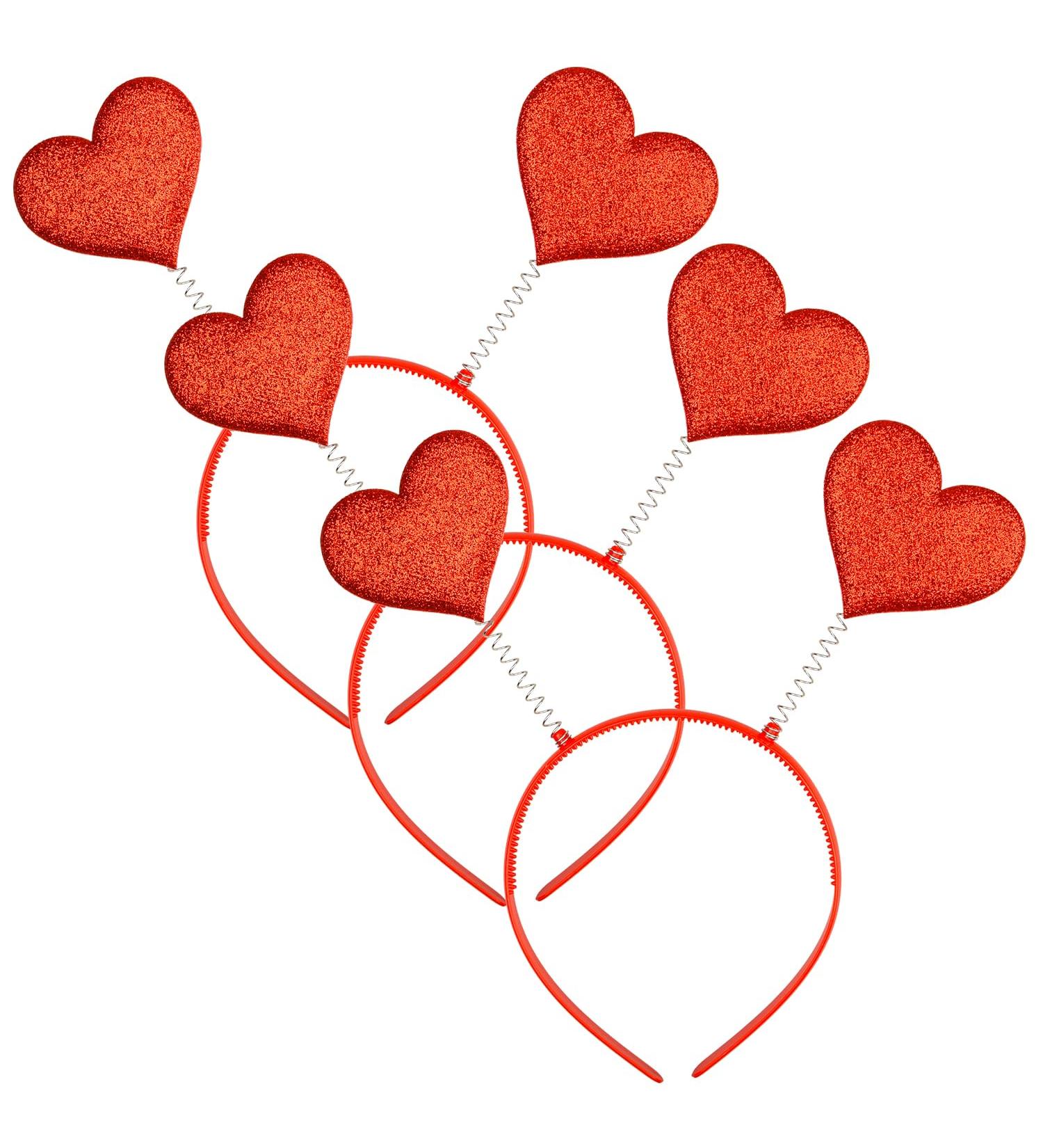 Lezevn Valentine's Day Heart Headband Red Love Glitter Headband Valentines Day Hair Hoops Heart Hair Accessories for Women (3) - Buy Online on GoSupps.com