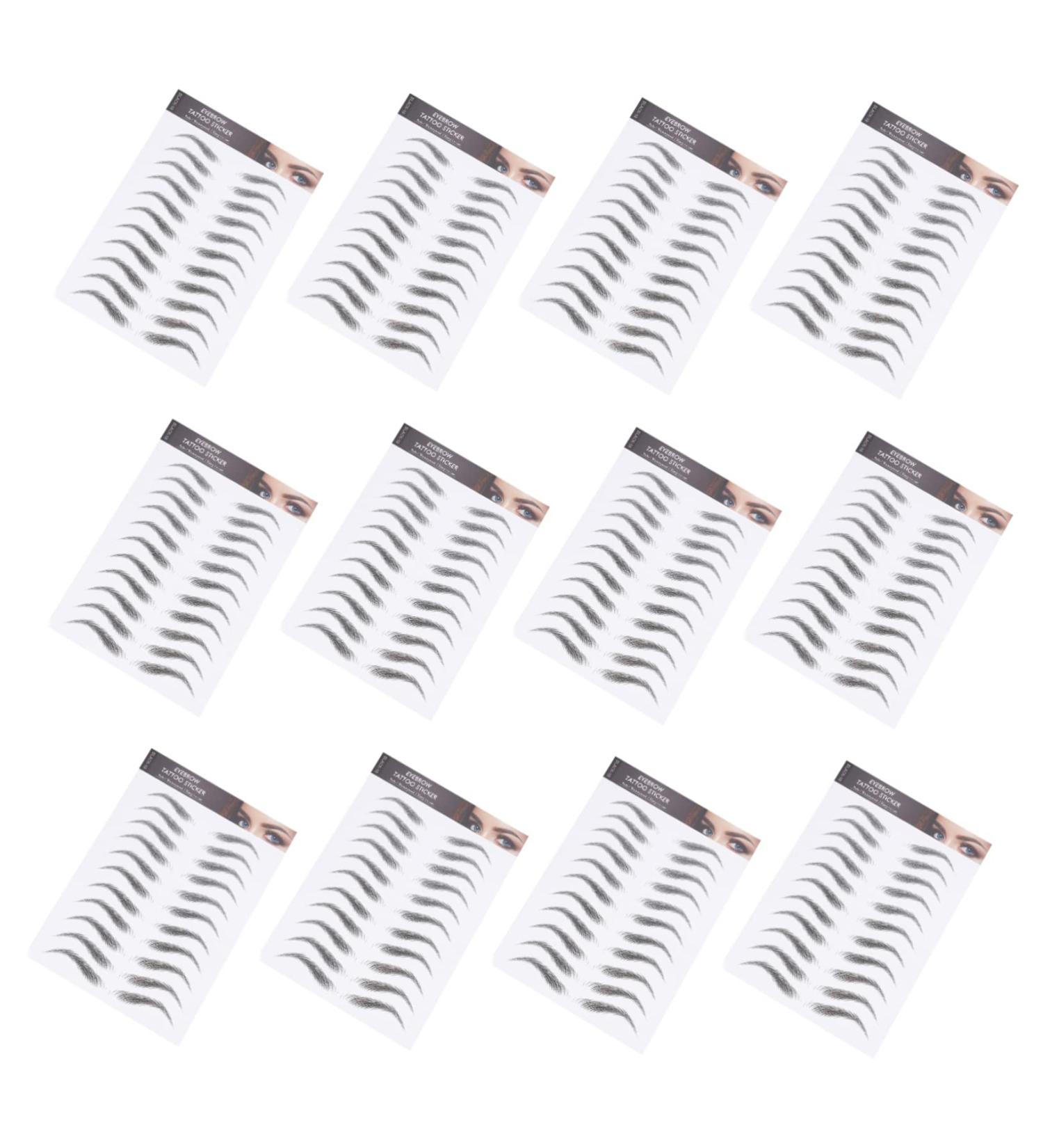 NOLITOY Makeup Brow Sticker 12 Sheets Waterproof Eyebrow Stickers Beauty Tools Fake Eyebrow Hair-like s Make up - Buy Online on GoSupps.com