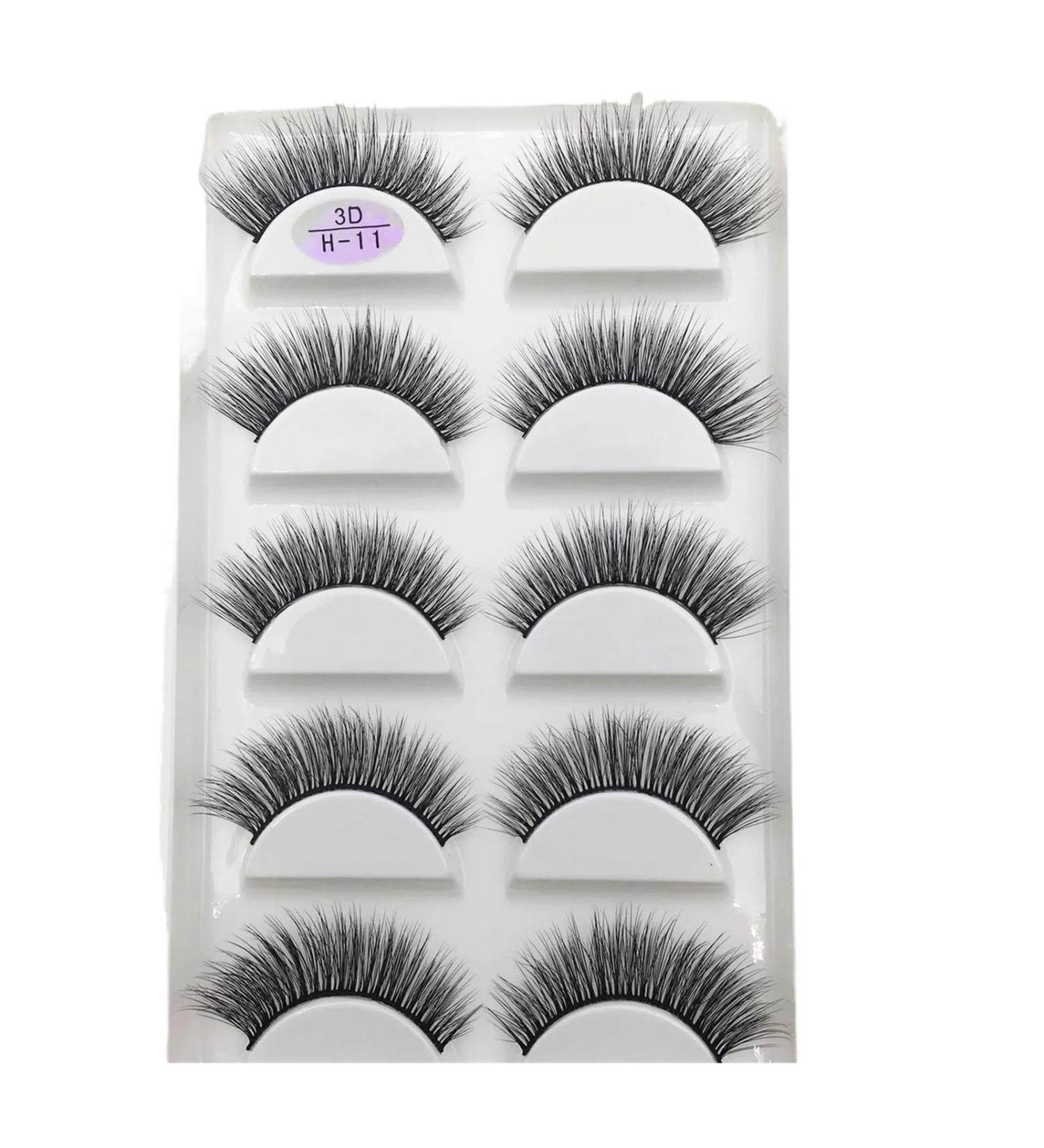 UAMOU 16 Style 10/50 Boxes 3D Mink Lashes Natural Cross False Eyelashes Long Messy Makeup Eye Lashes Faux Cils Maquillaje Cheerfully (Color : 5Pairs H 11 Size : 50 Boxes 250Pairs) - Buy Online on GoSupps.com