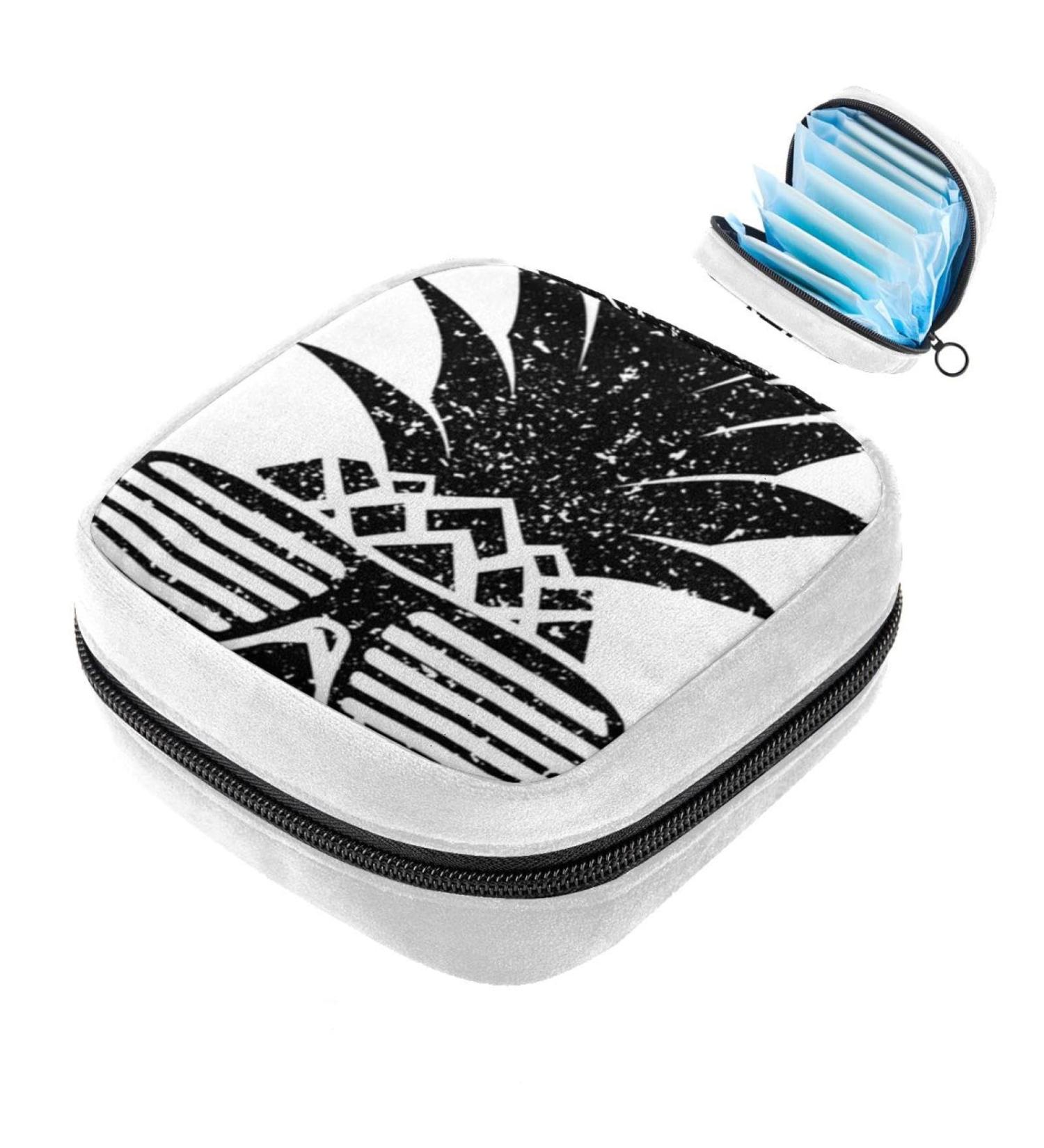 GIAPB Sanitary Napkin Storage Bag - Black Fruit Pineapple Color - Period Tampon Makeup Pad Pouch 4394 - Buy Online on GoSupps.com