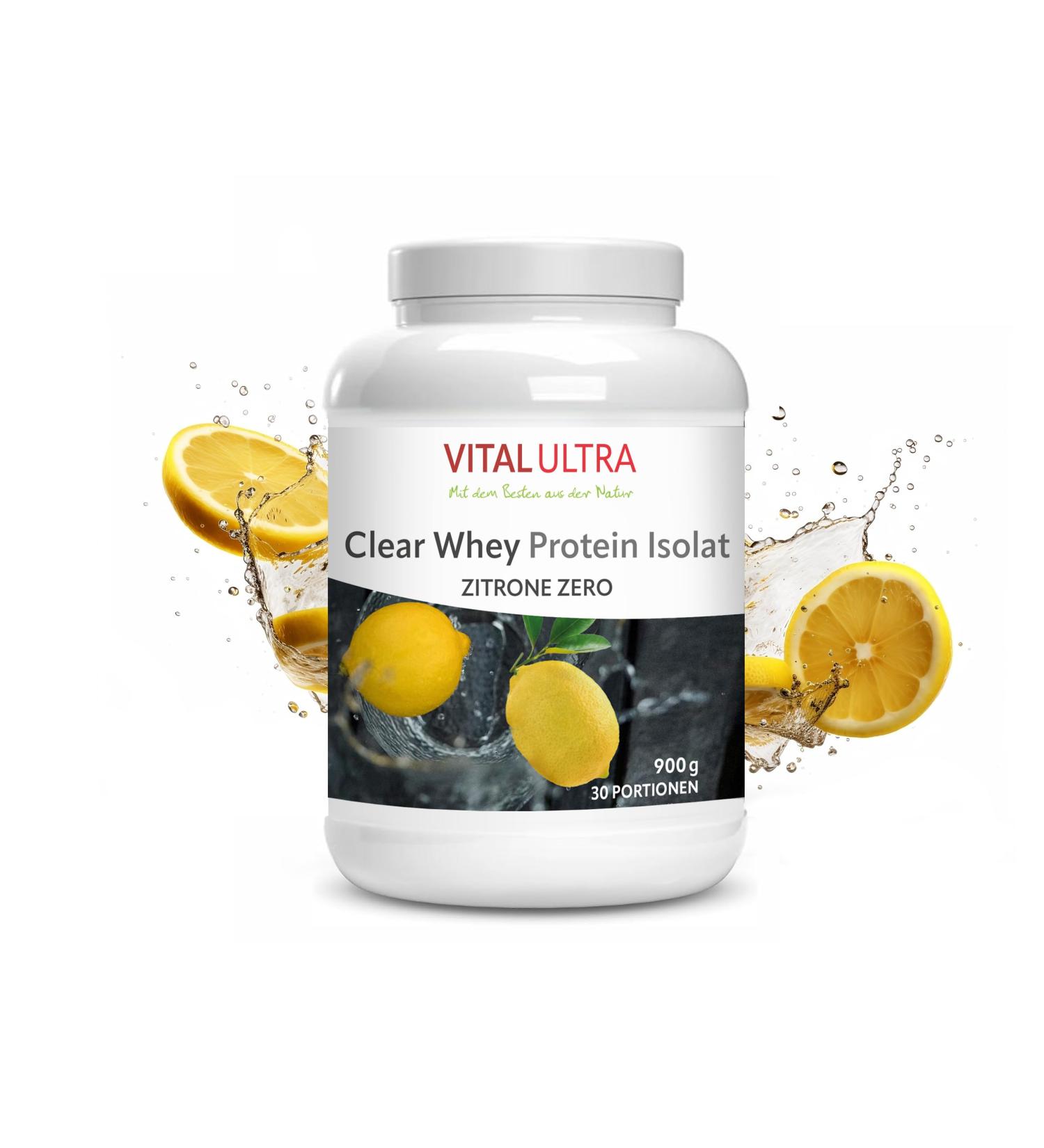 Vital Ultra Clear Whey - Lemon Flavor Protein Isolate Powder | 24g Protein/Serving | BCAAs & EAAs | 900g - Build Muscle & Boost Recovery - Buy Online on GoSupps.com