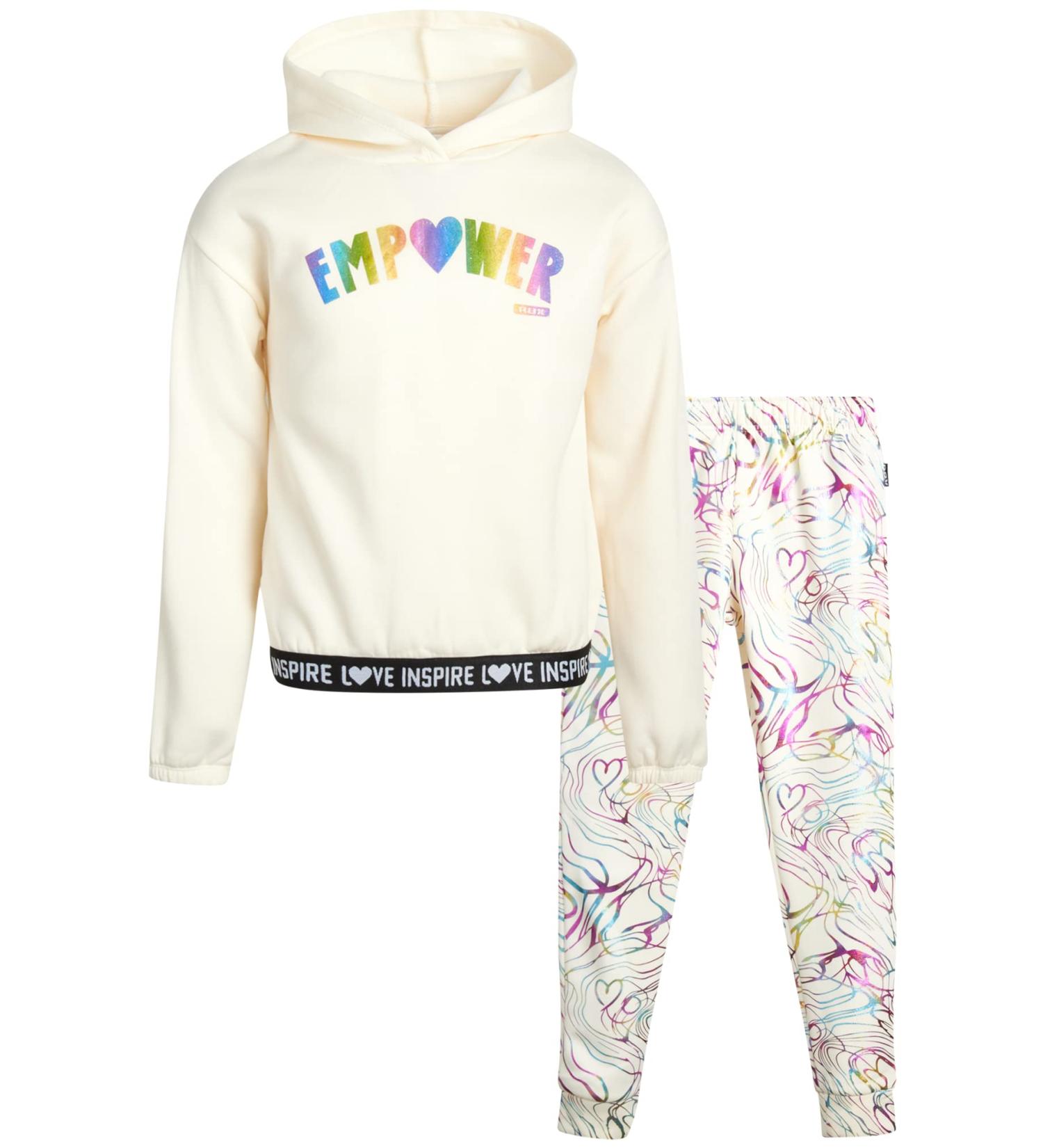 RBX Girls' Active Sweatsuit Set - Fleece Hoodie and Jogger Pants (Arctic Empower, Size 7-16) - Buy Online on GoSupps.com