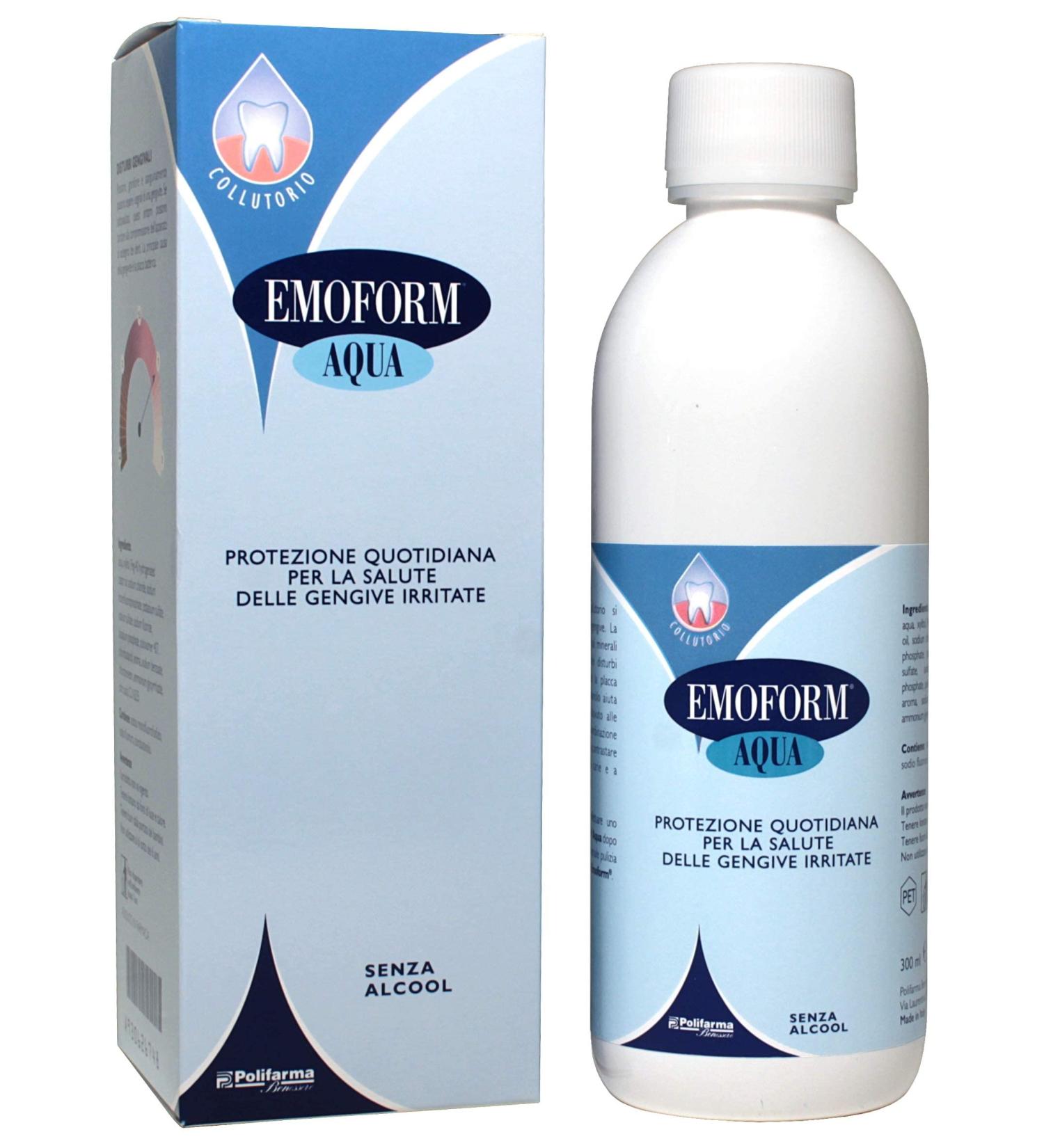 Emoform Aqua Mouthwash 300ml | Alcohol-Free for Healthy Gums | International Shipping Available - Buy Online on GoSupps.com