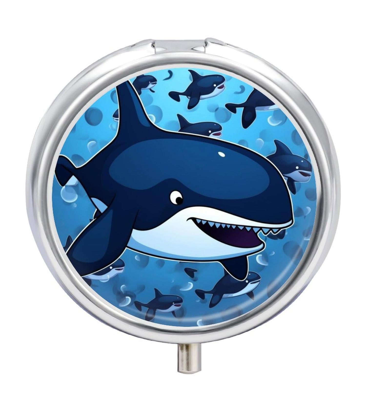 Portable Travel Pill Box - 3 Compartment Whale Design | Small Medicine Organizer for Purse & Pocket - Buy Online on GoSupps.com