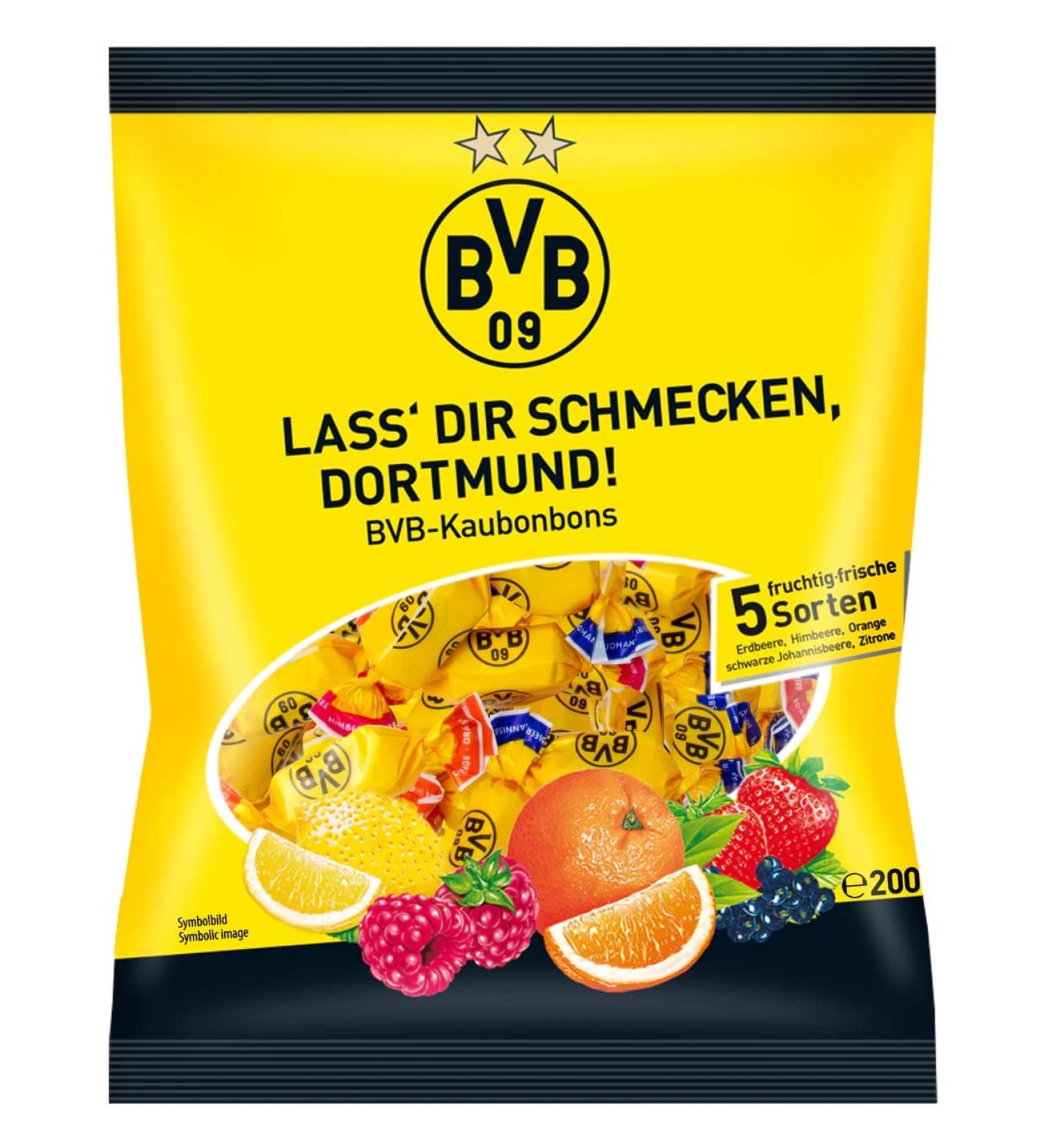 BVB Dortmund Chewing Candy 5 Fruity-Fresh Varieties 200g