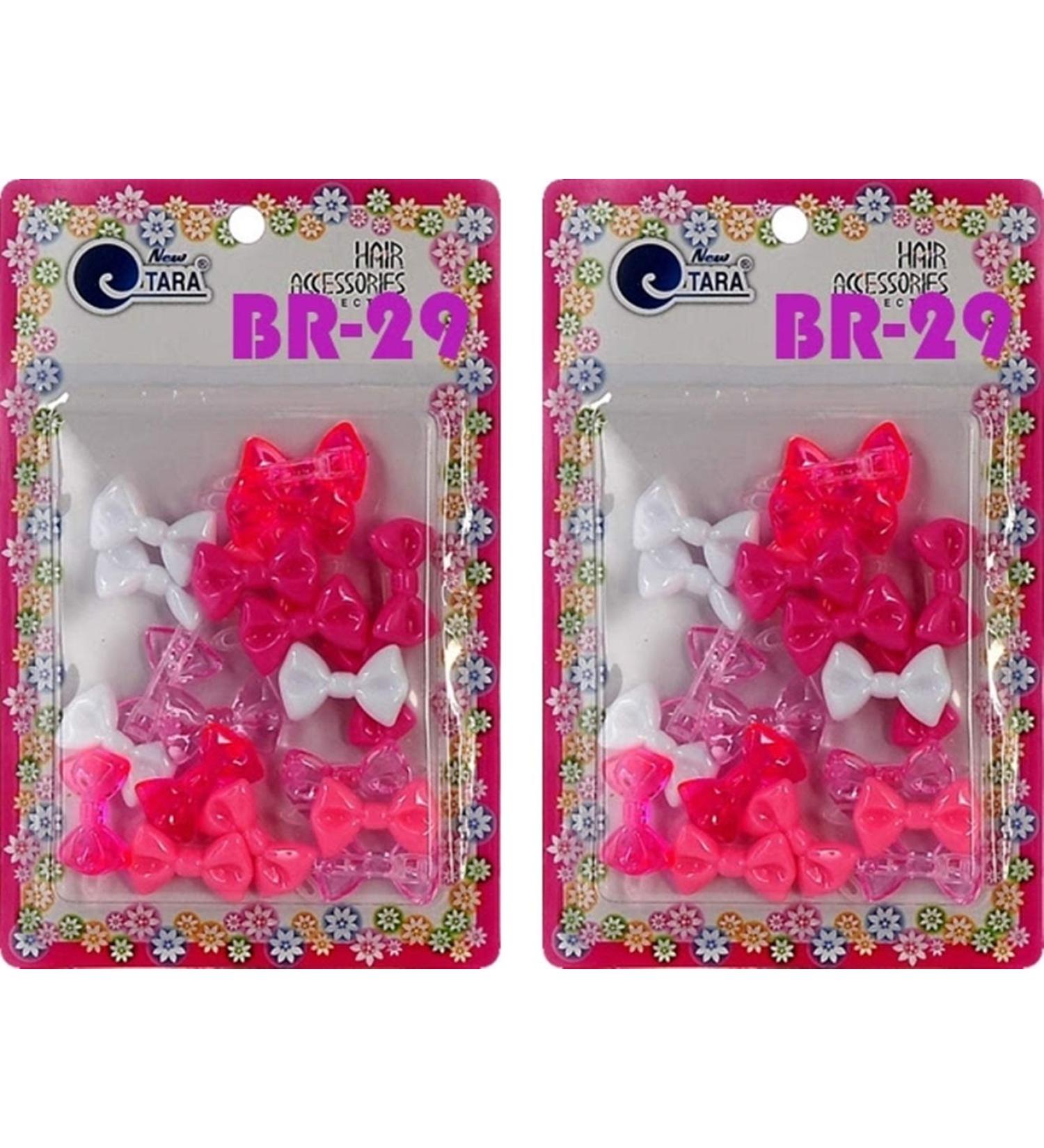 Tara Girls Self Hinge Plastic Bow Hair Barrettes Pack of 2 (BR29) - Buy Online on GoSupps.com