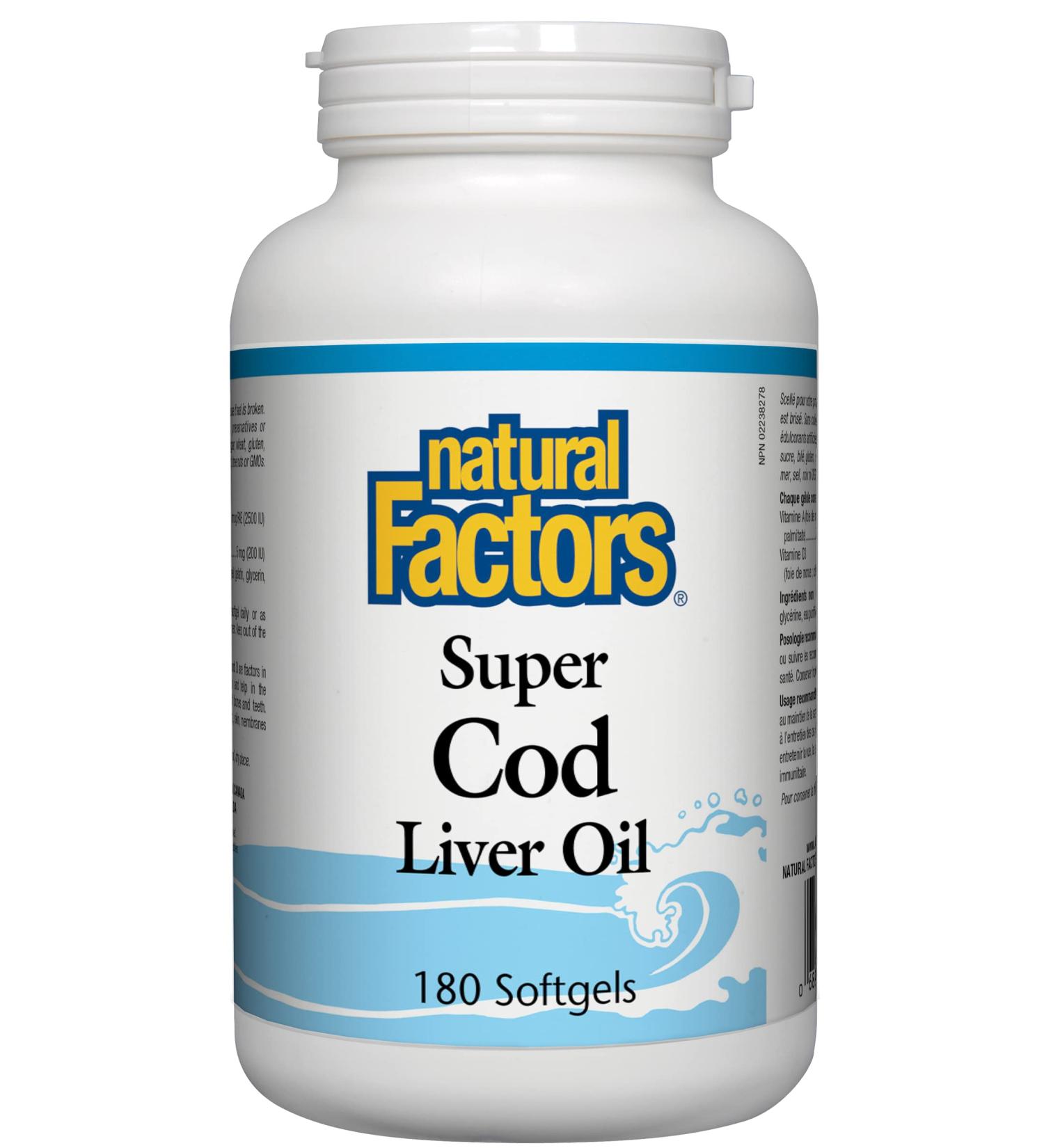 Natural Factors Super Cod Liver Oil - 180 softgels - Buy Online on GoSupps.com