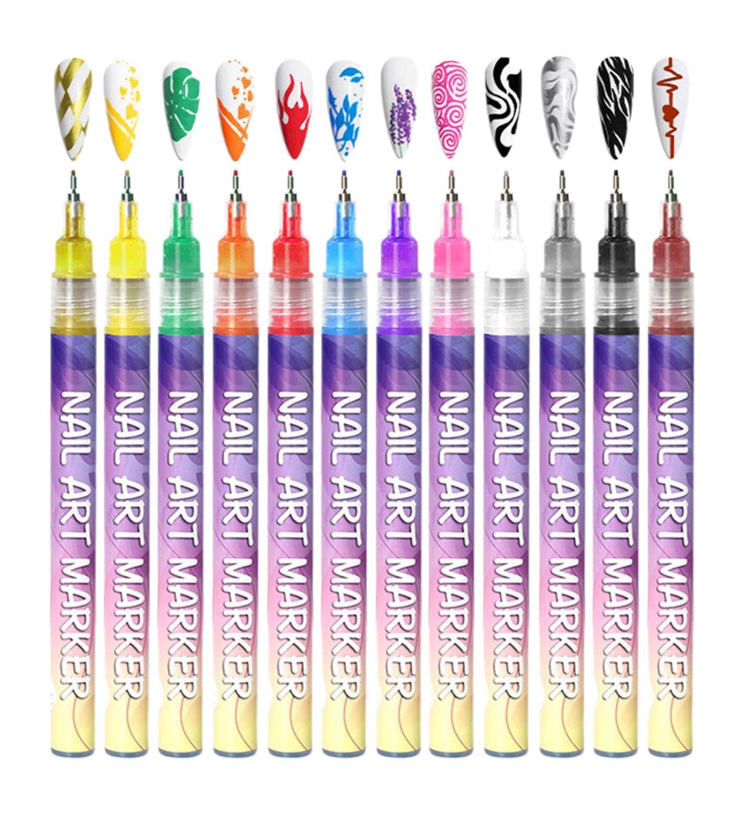 Nail Design Tool Set Manicure Art Waterproof Nail Marker Long Lasting Nail Marker Waterproof Nail Polish Perfect and Suitable for Women - Buy Online on GoSupps.com