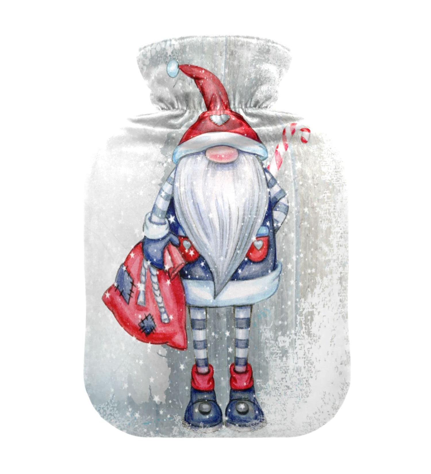 Winter Christmas Gnome Hot Water Bottle | 1L Pain Relief & Sports Injury Hand Feet Warmer - Buy Online on GoSupps.com