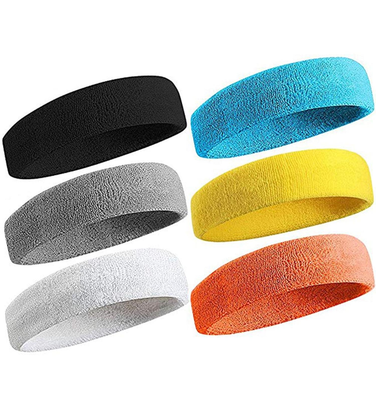 Sweatband Sports Headband for Men & Women | Moisture-Wicking Cotton Terry Cloth | Multicolor Athletic Headwear - Buy Online on GoSupps.com