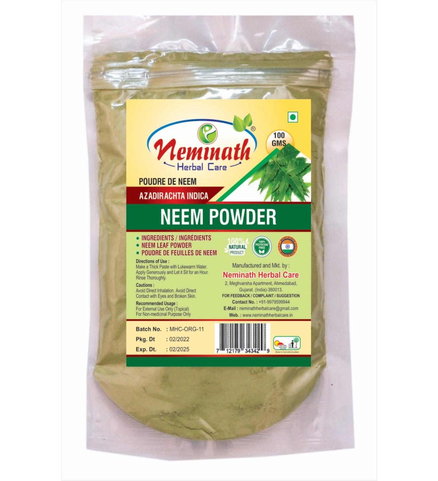 Neem Leaves powder 100% Natural and pure (AZADIRACHTA INDICA) (100 Grams) (0.22 lb)/3.5 Ounces) (Only For External Use) - Buy Online on GoSupps.com